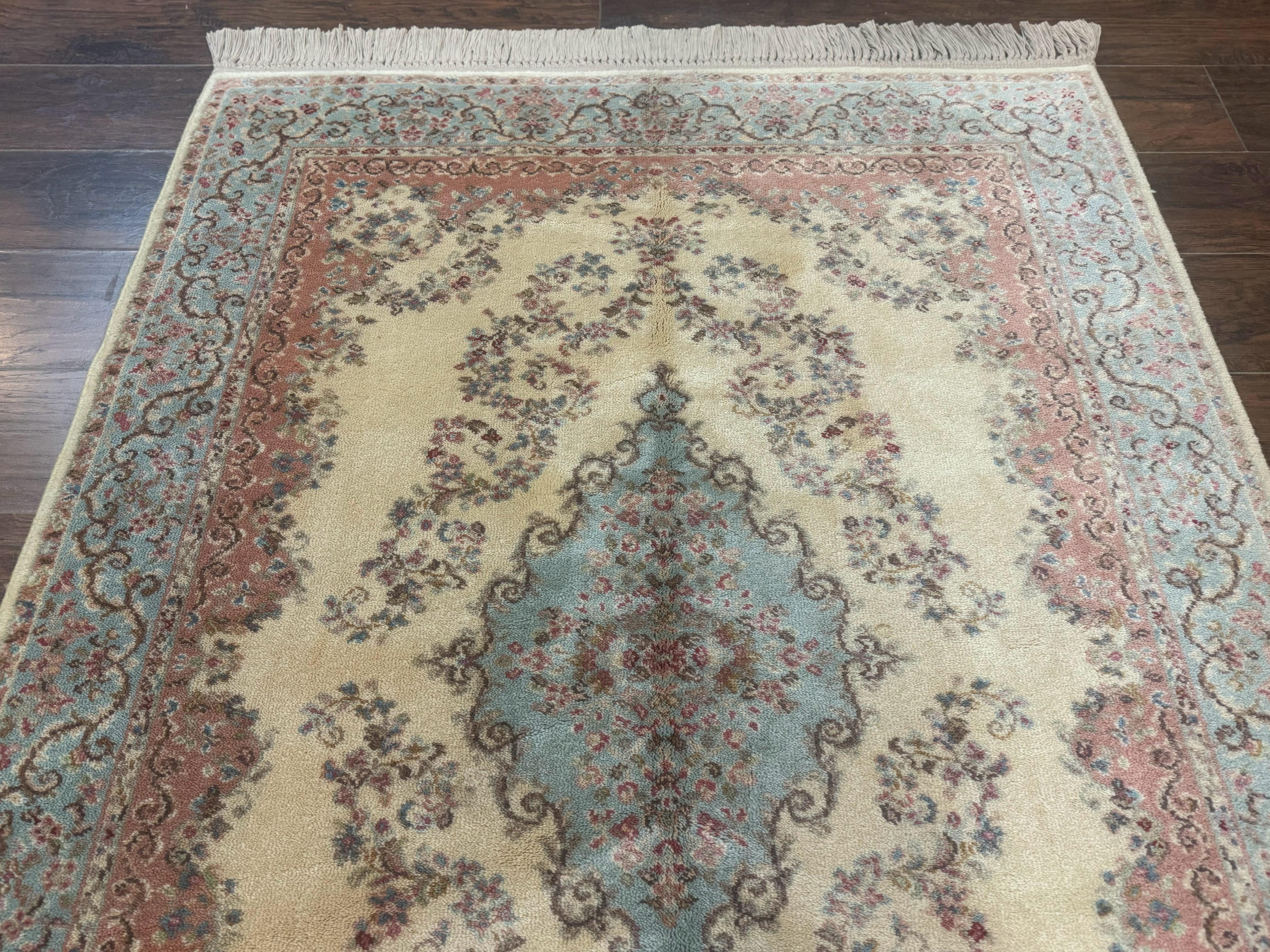 Karastan Rug 4x6, Pastel Ivory Kirman Rug #784, Wool Karastan Carpet, Original 700 Series, Vintage Karastan Area Rug, Discontinued - Jewel Rugs