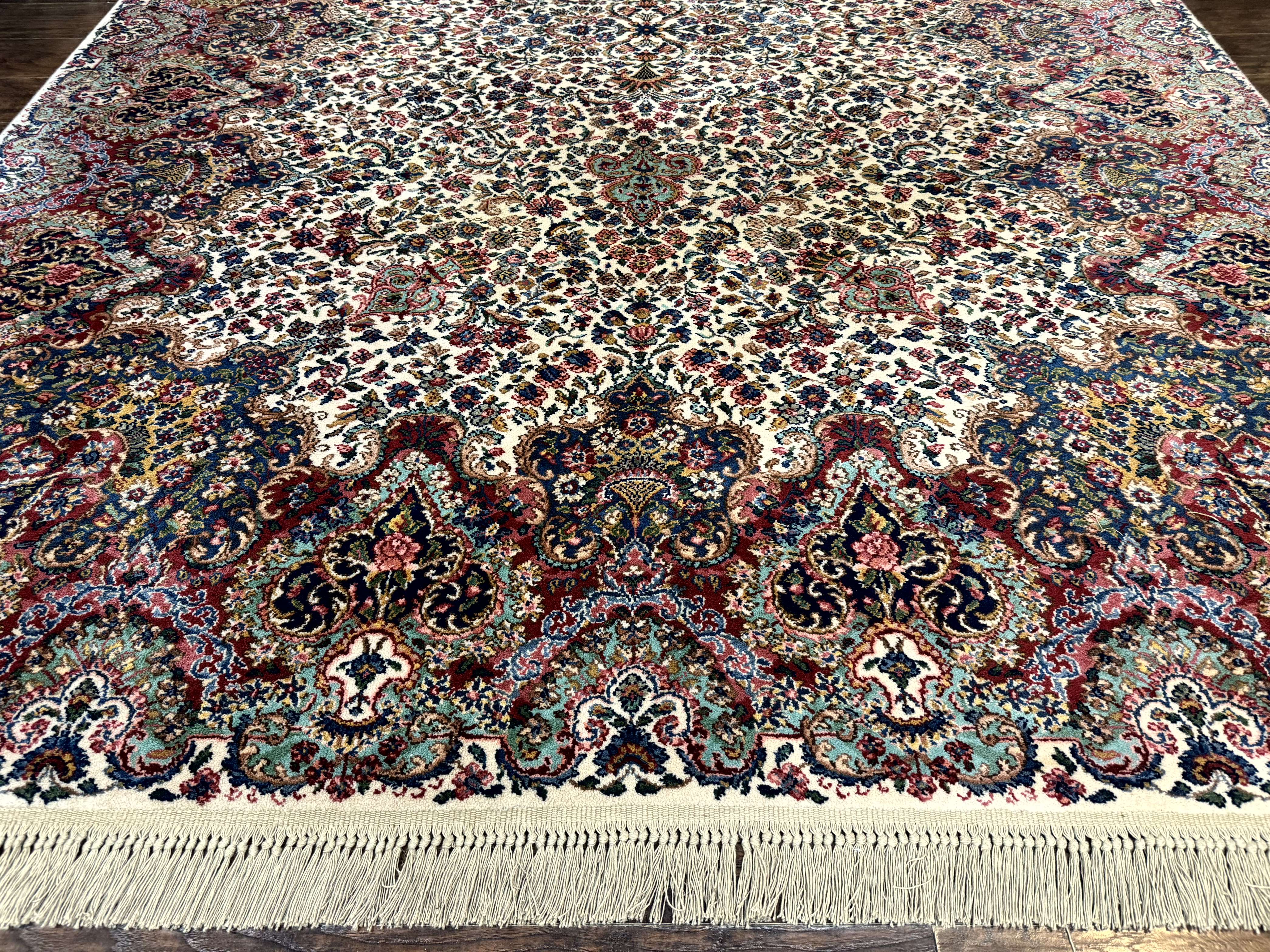 Karastan Rug #742 Floral Kirman 8.8 x 12, Wool Pile, Vintage Original Series, Rare - Jewel Rugs
