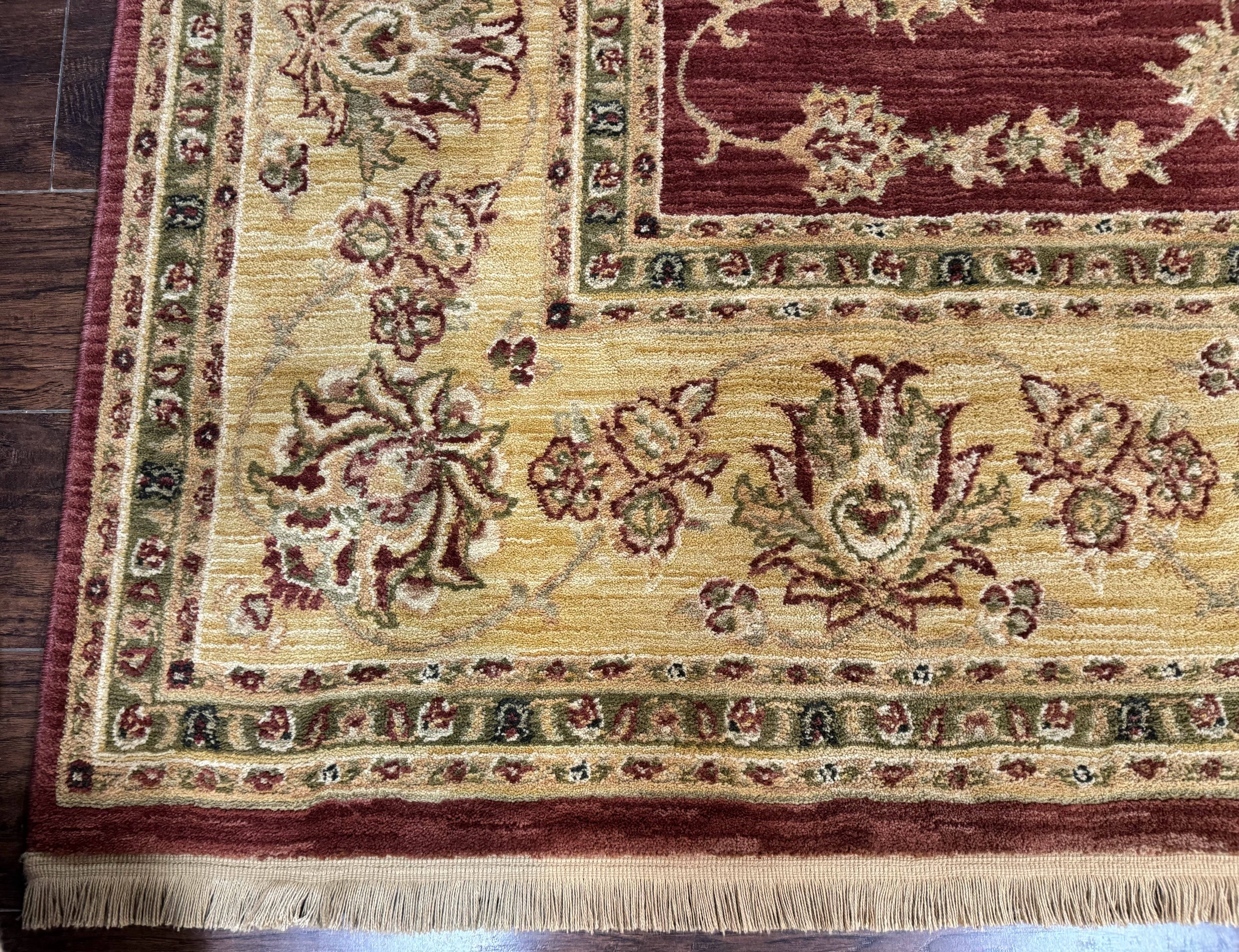 Traditional Wool Oriental Rug 9x13, Large Power Loomed Carpet, Burgundy - Jewel Rugs