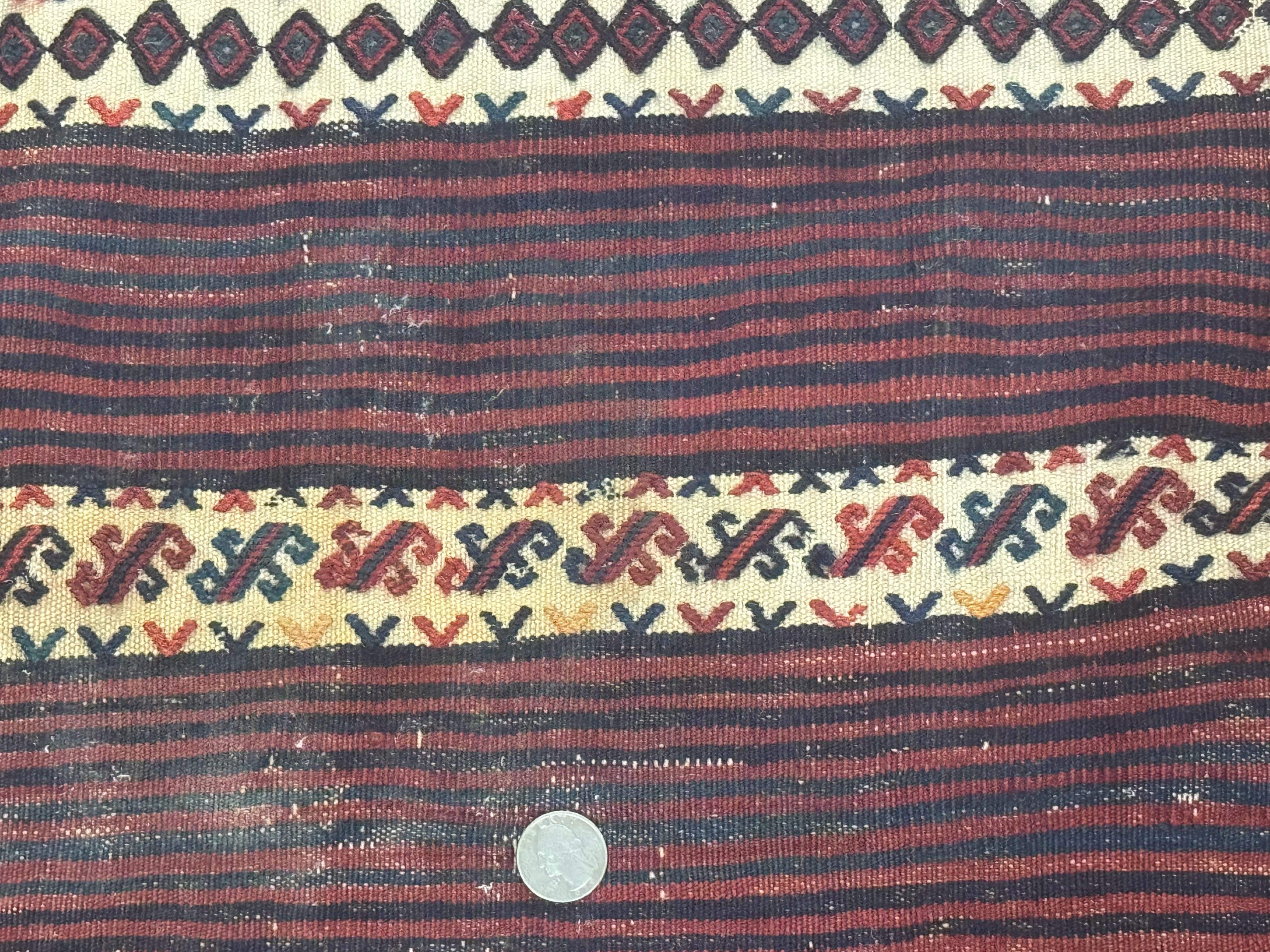 Persian Tribal Double Saddle Bag Rug, Antique Khorjin, Shahsavan Nomadic Weaving - Jewel Rugs