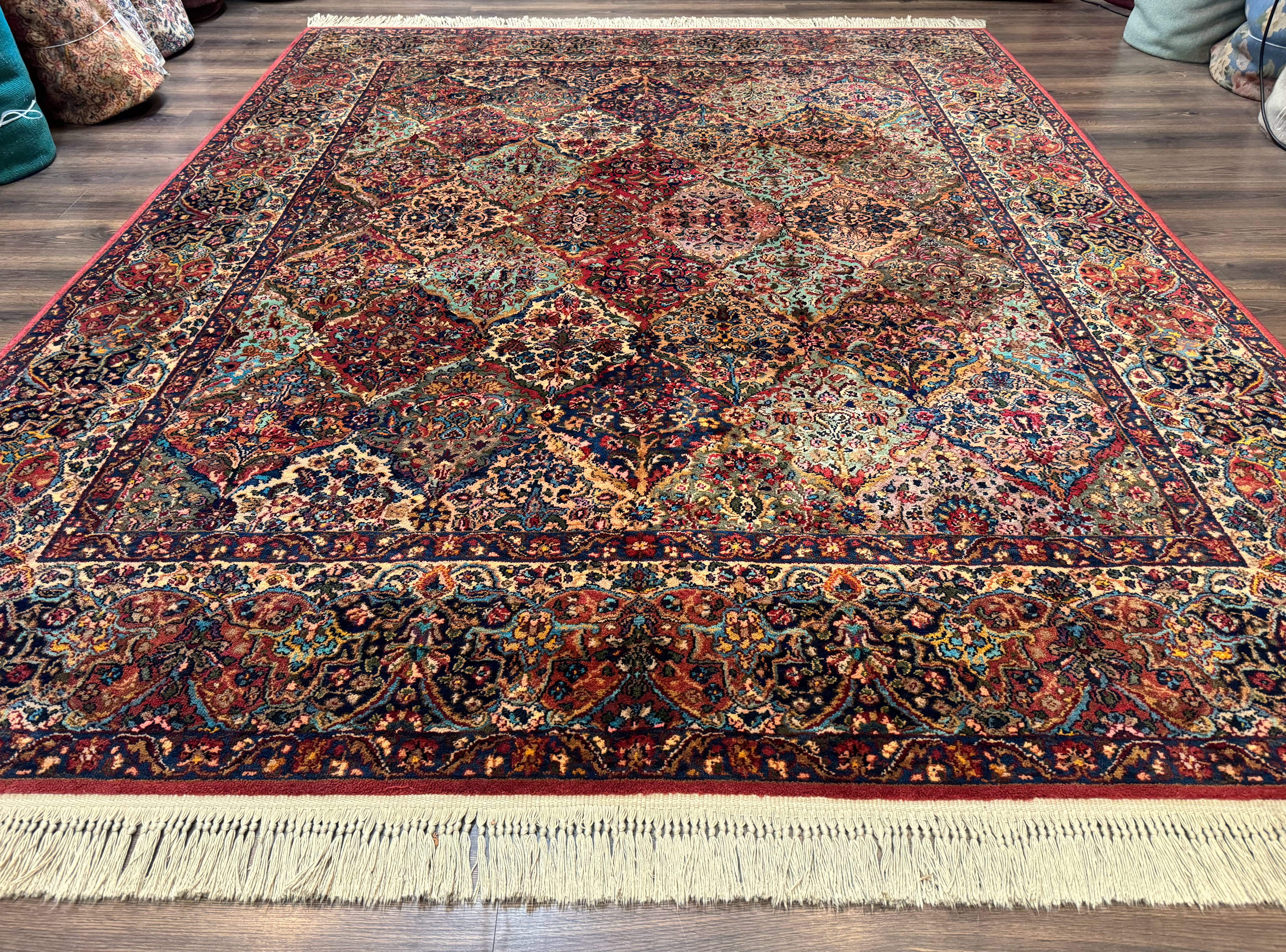 Karastan Rug 8.8 x 10.6, Multicolor Panel Kirman Rug #717, Original 700 Series, Wool - Jewel Rugs