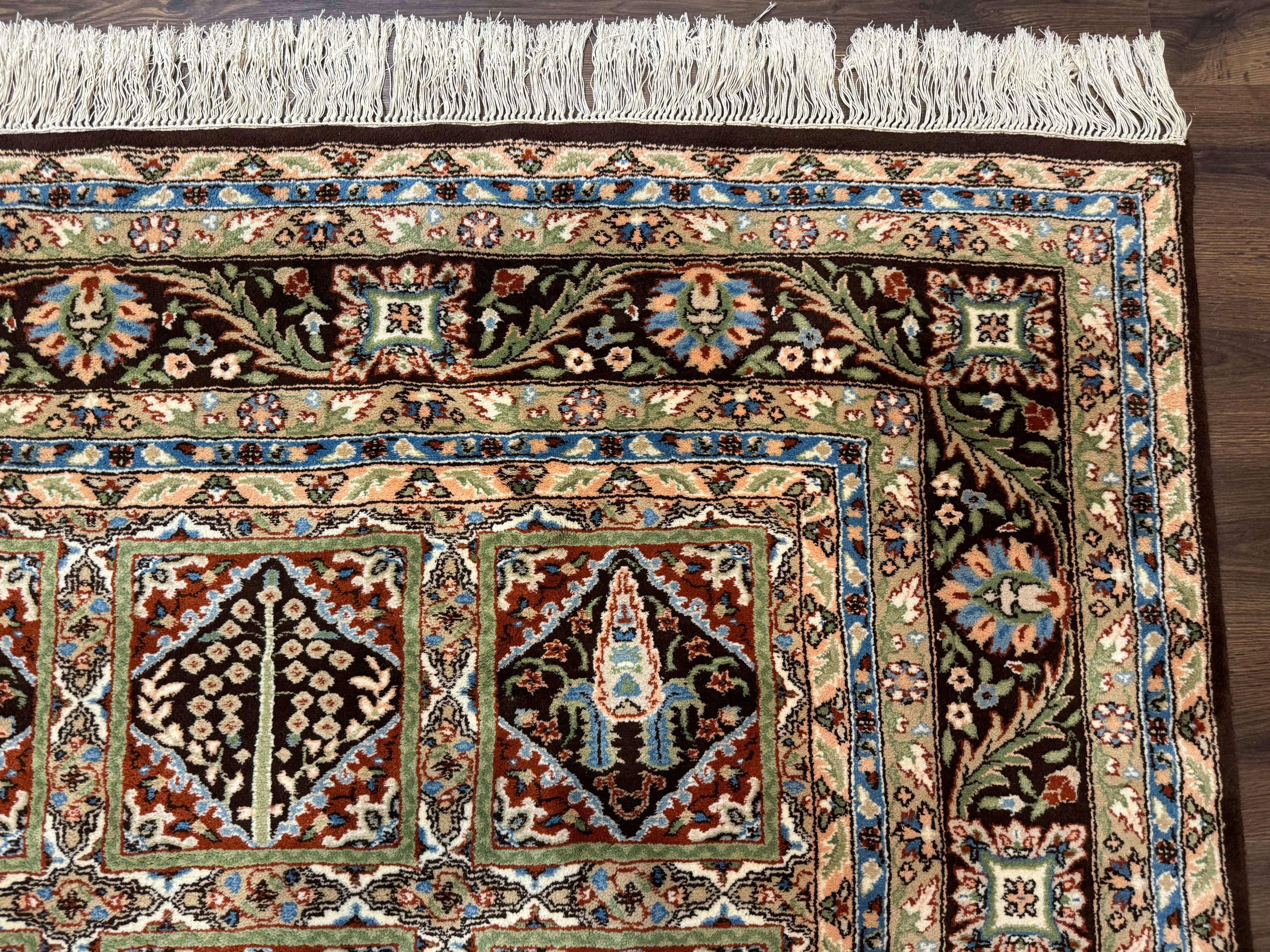 Sino Persian Rug 8x10, Panel Design, Brown, Multicolor, Wool, Cedar Trees - Jewel Rugs
