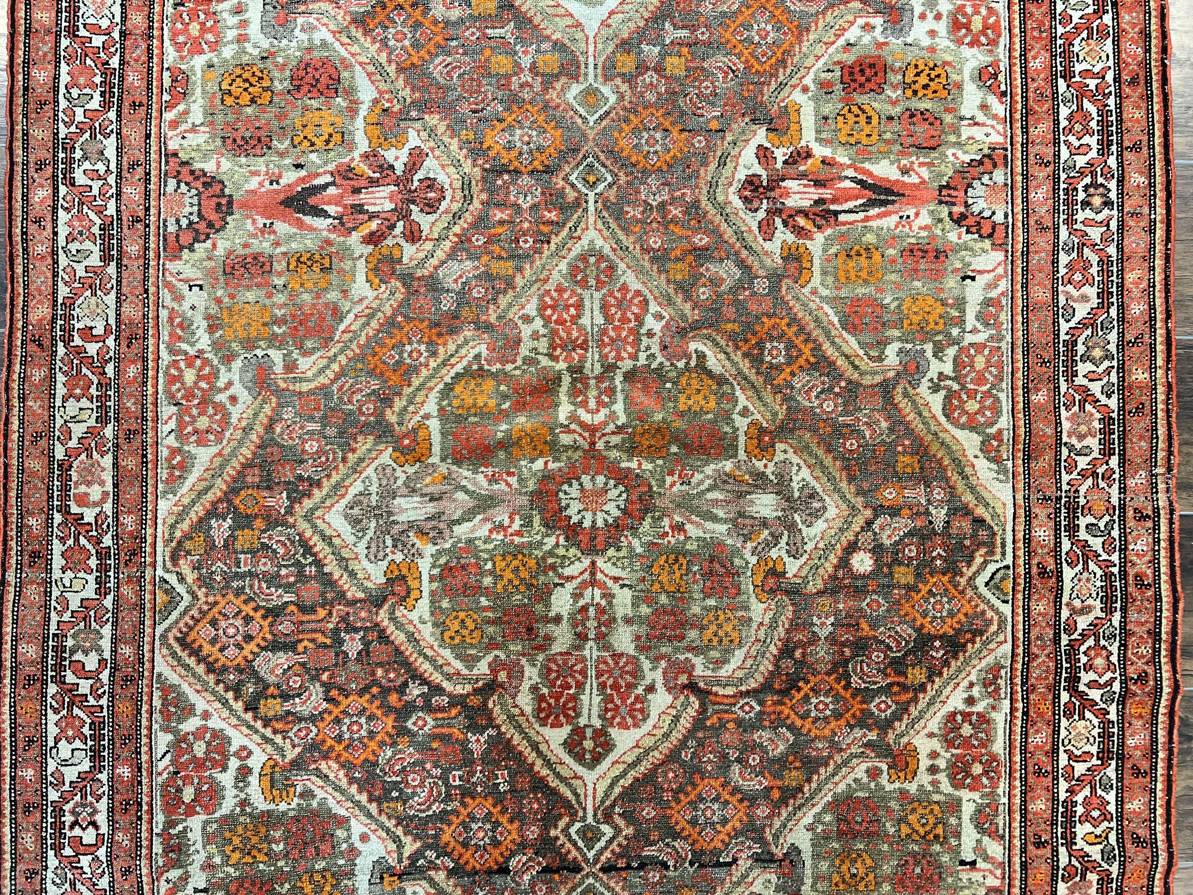 Wonderful Antique Persian Malayer Rug 4x6, Wool Hand Knotted Authentic Oriental Carpet, Very Fine - Jewel Rugs