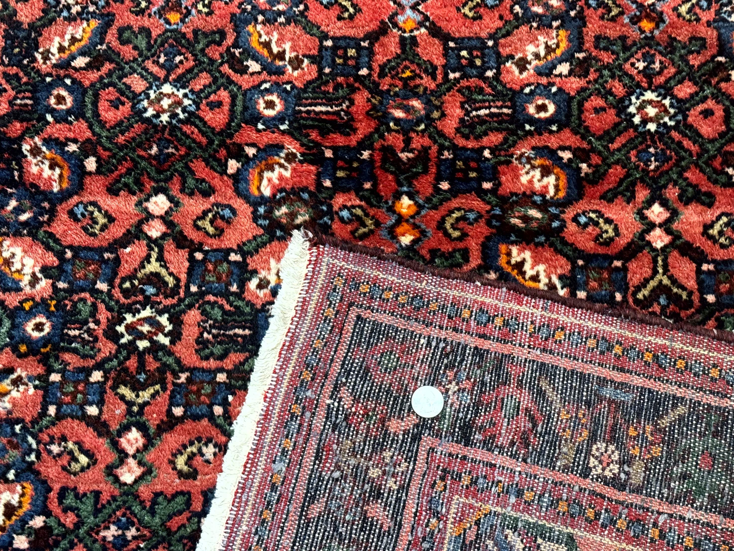 Antique Persian Hamadan Rug 4x5, Red, Allover Pattern - Jewel Rugs