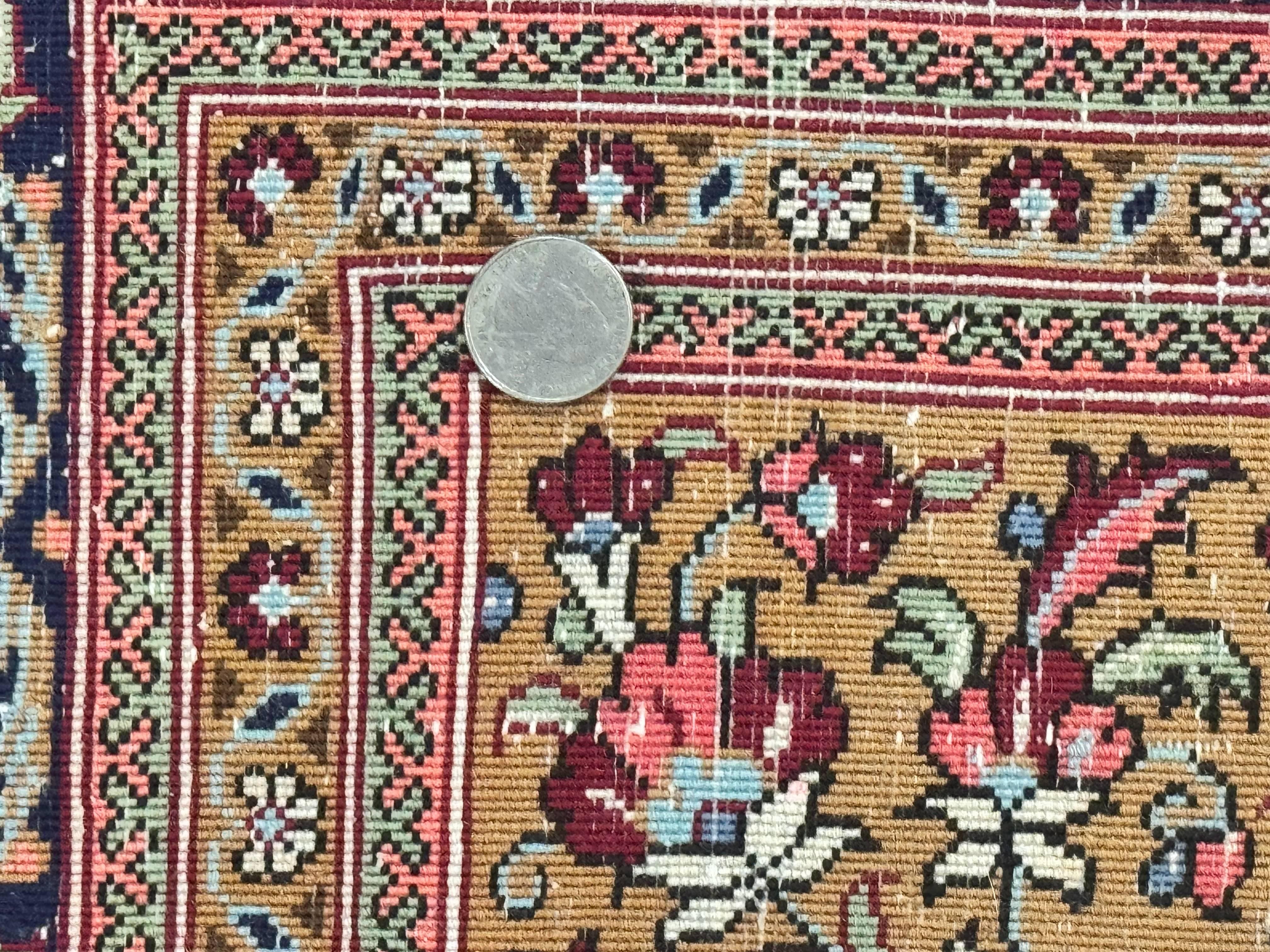 Persian Qum Rug 3.6 x 5, Kork Wool, Very Finely Hand Knotted 325 KPSI, Rare, Semi Antique - Jewel Rugs