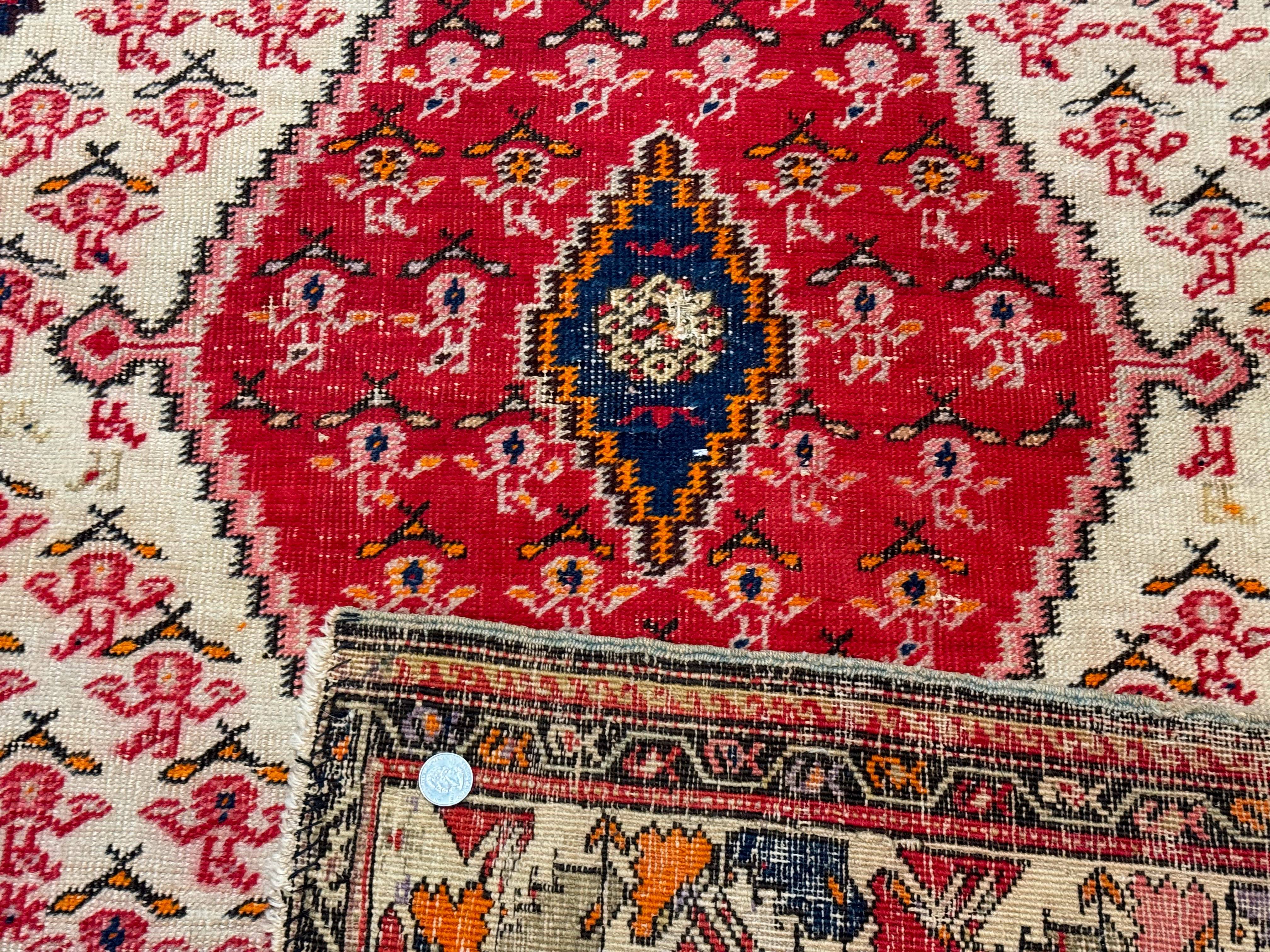 Antique Persian Malayer Rug 4x7, Tribal Senneh Carpet, Geometric, Diamond Design - Jewel Rugs