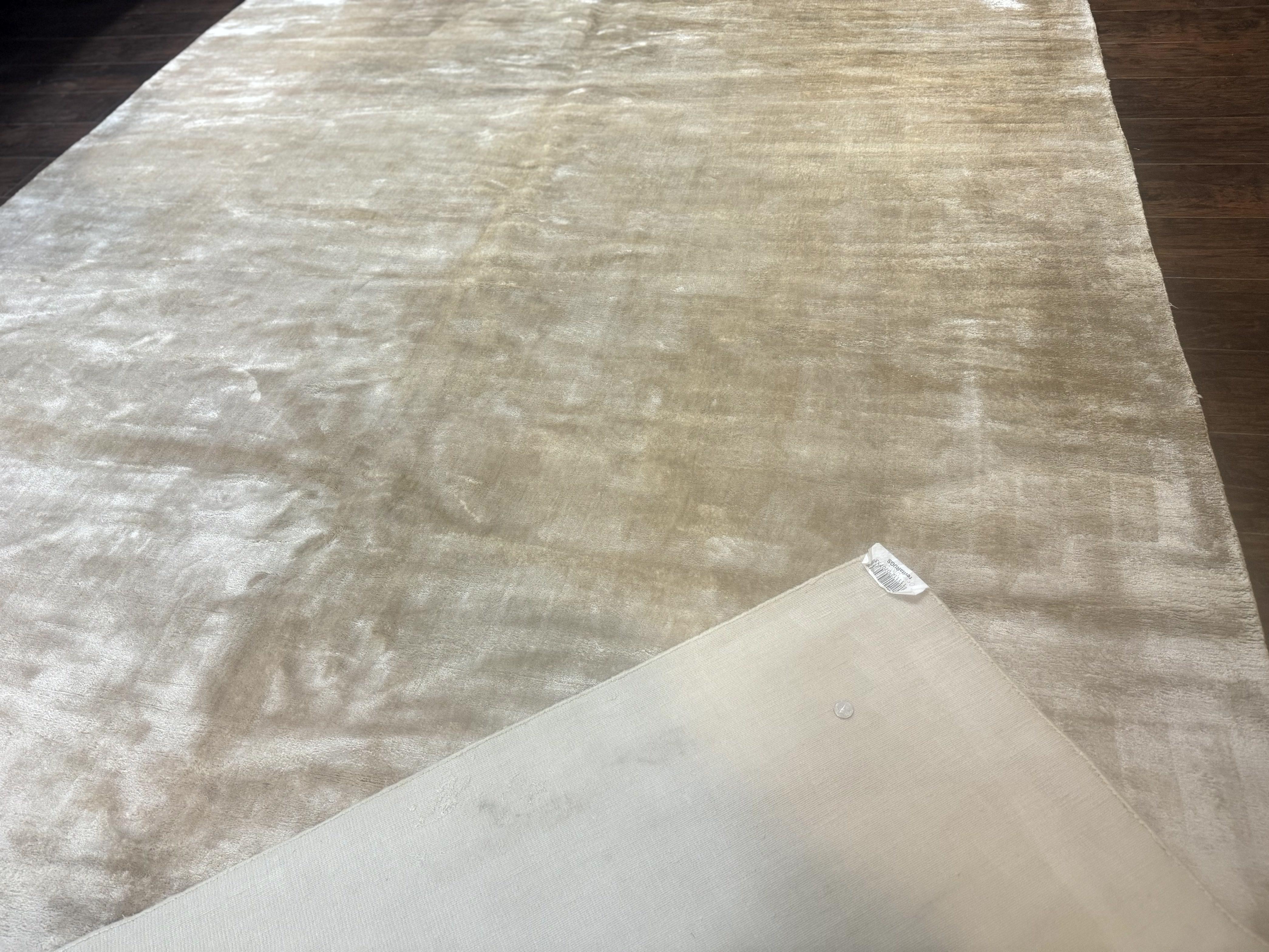 Silk Tibetan Rug 9x11, Handmade Silk Area Rug, Modern Contemporary Carpet - Jewel Rugs