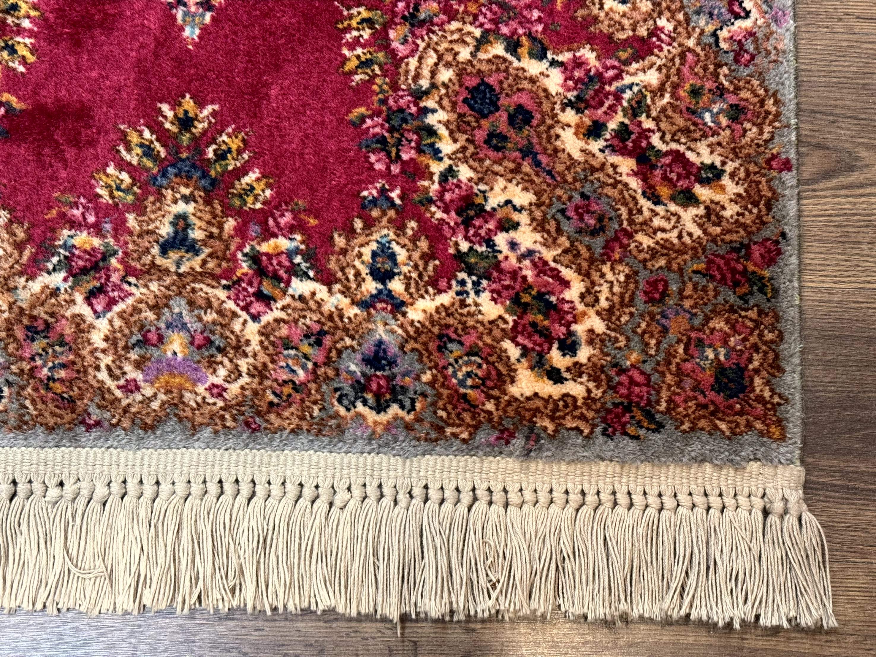 Karastan Rug 3x5 Red Medallion Kirman #762, Wool Vintage Original 700 Series - Jewel Rugs