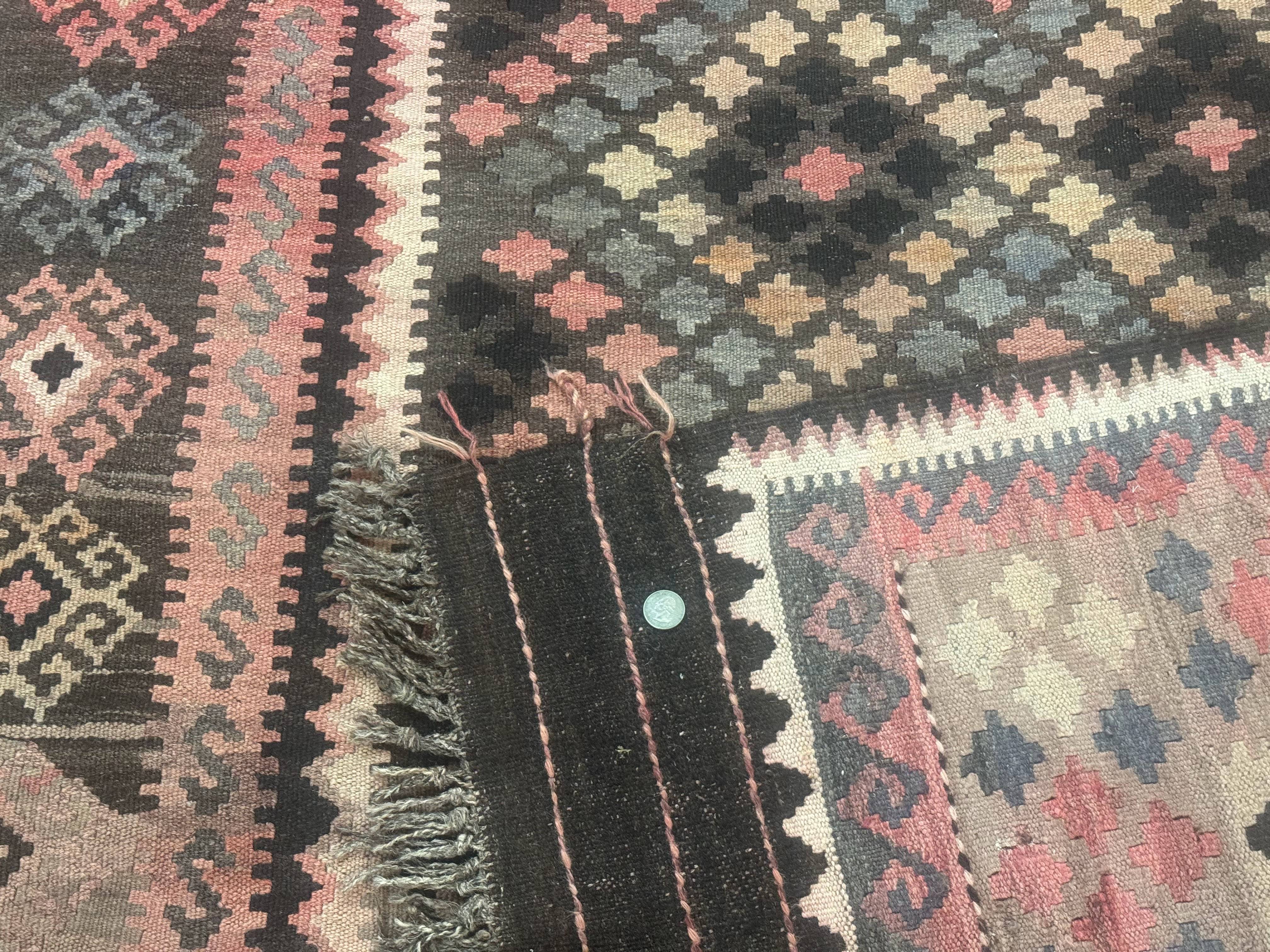 Persian Kurdish Kilim Rug 8x10, Large Flatweave Tribal Bohemian Rug, Vintage Zarand Kilim - Jewel Rugs