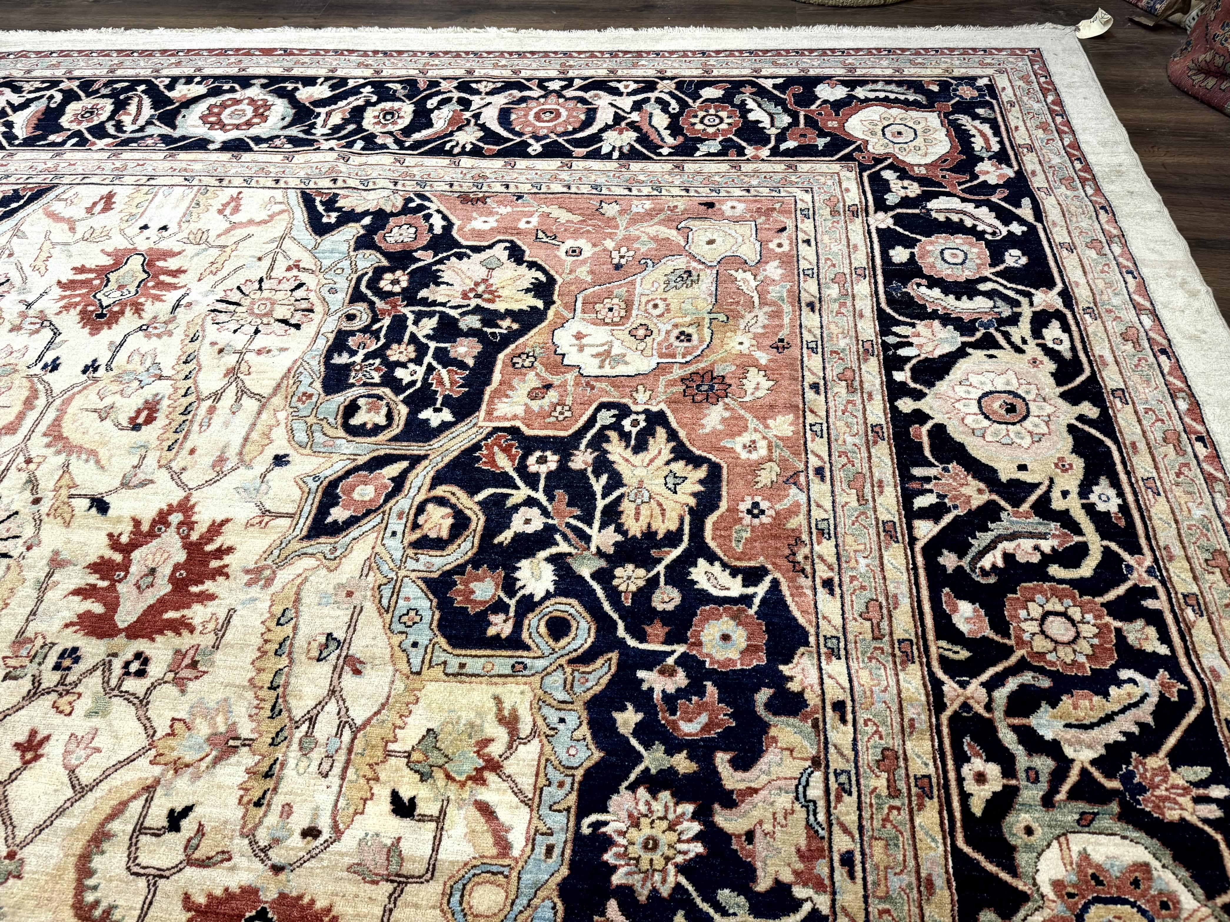 Large Palace Sized Stark Carpet 13x19, Traditional Wool Handmade Rug, Beige - Jewel Rugs