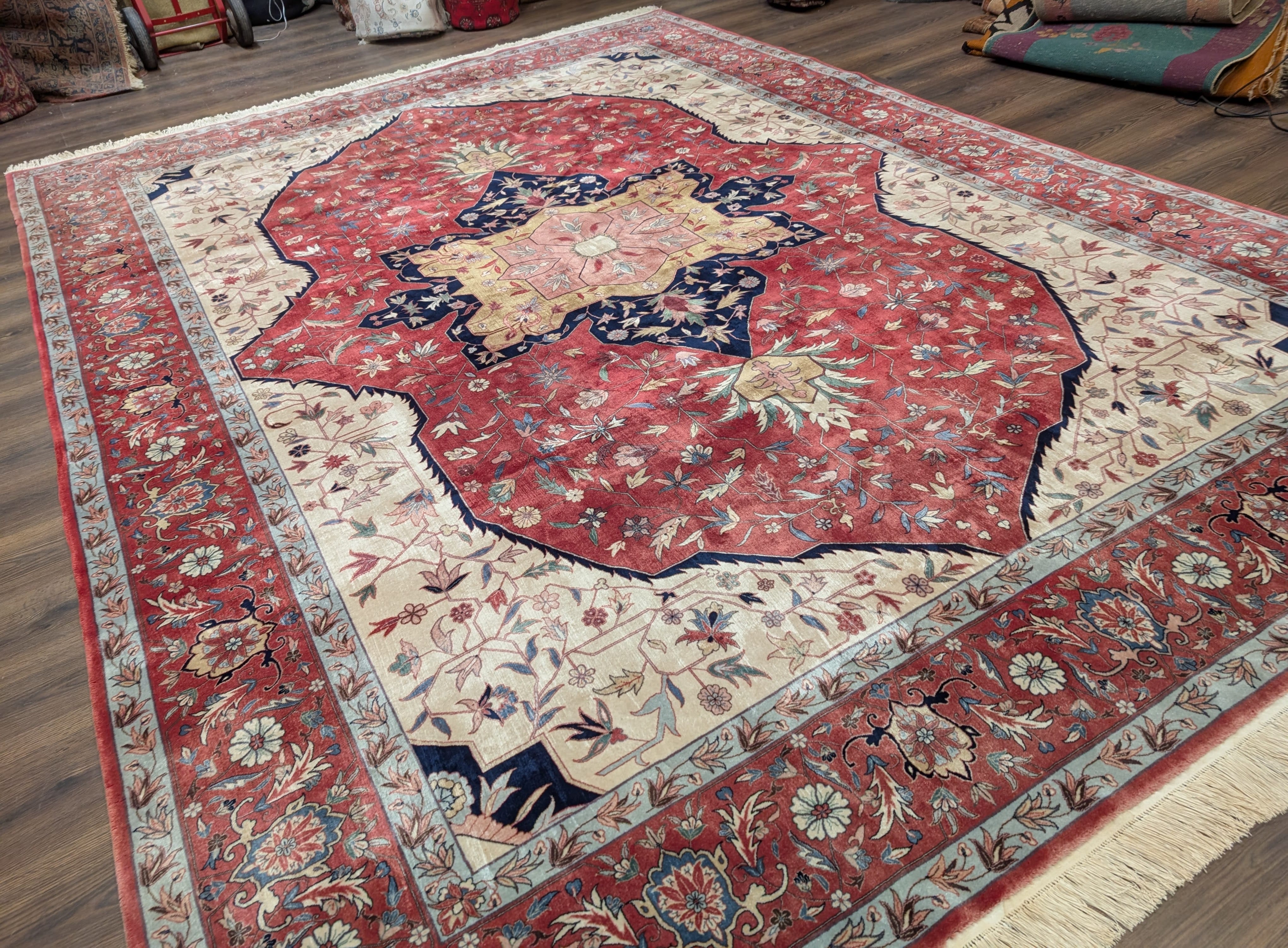 Sino Persian Heriz Serapi Rug 9x12, Very Fine 500 KPSI, Wool, Hand Knotted - Jewel Rugs