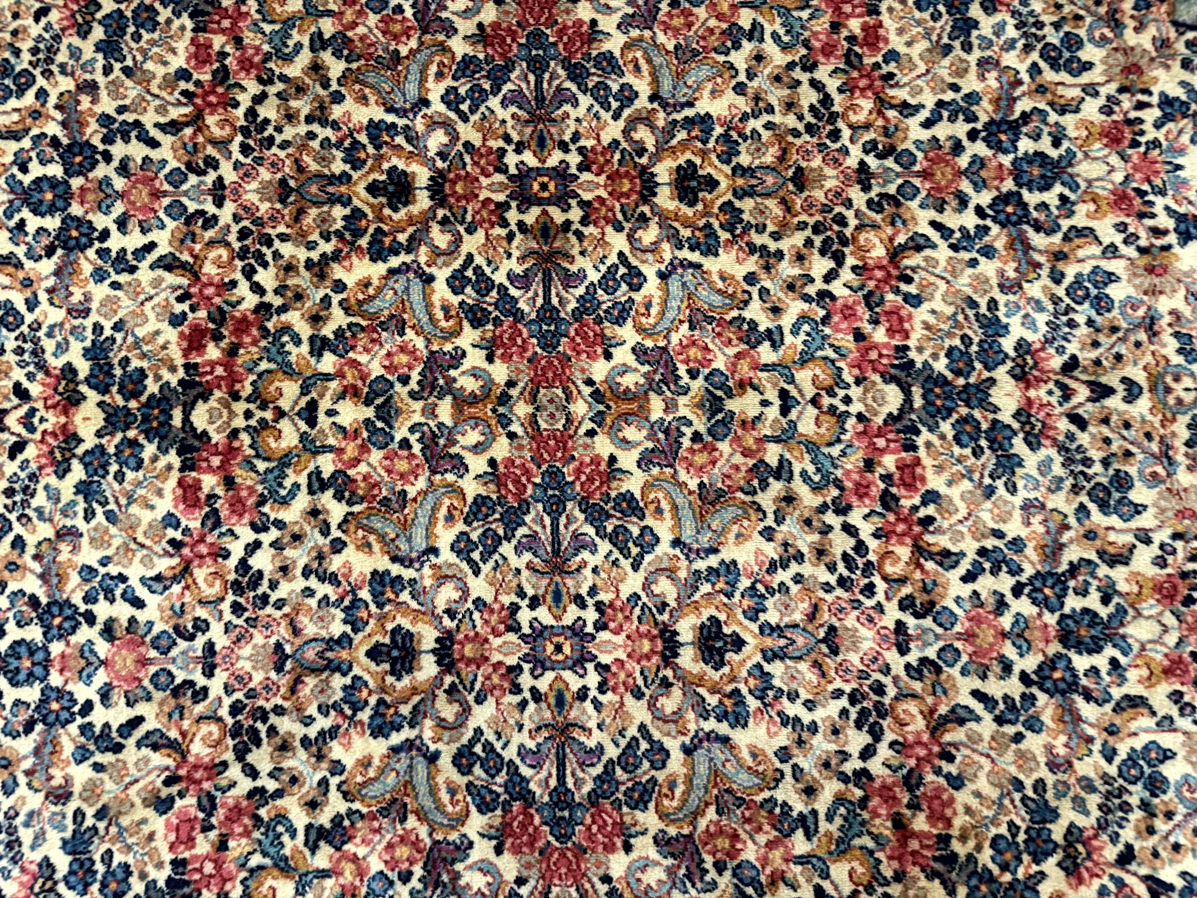 Antique Karastan Floral Kirman Rug 10x14, Wool Discontinued Karastan Carpet - Jewel Rugs