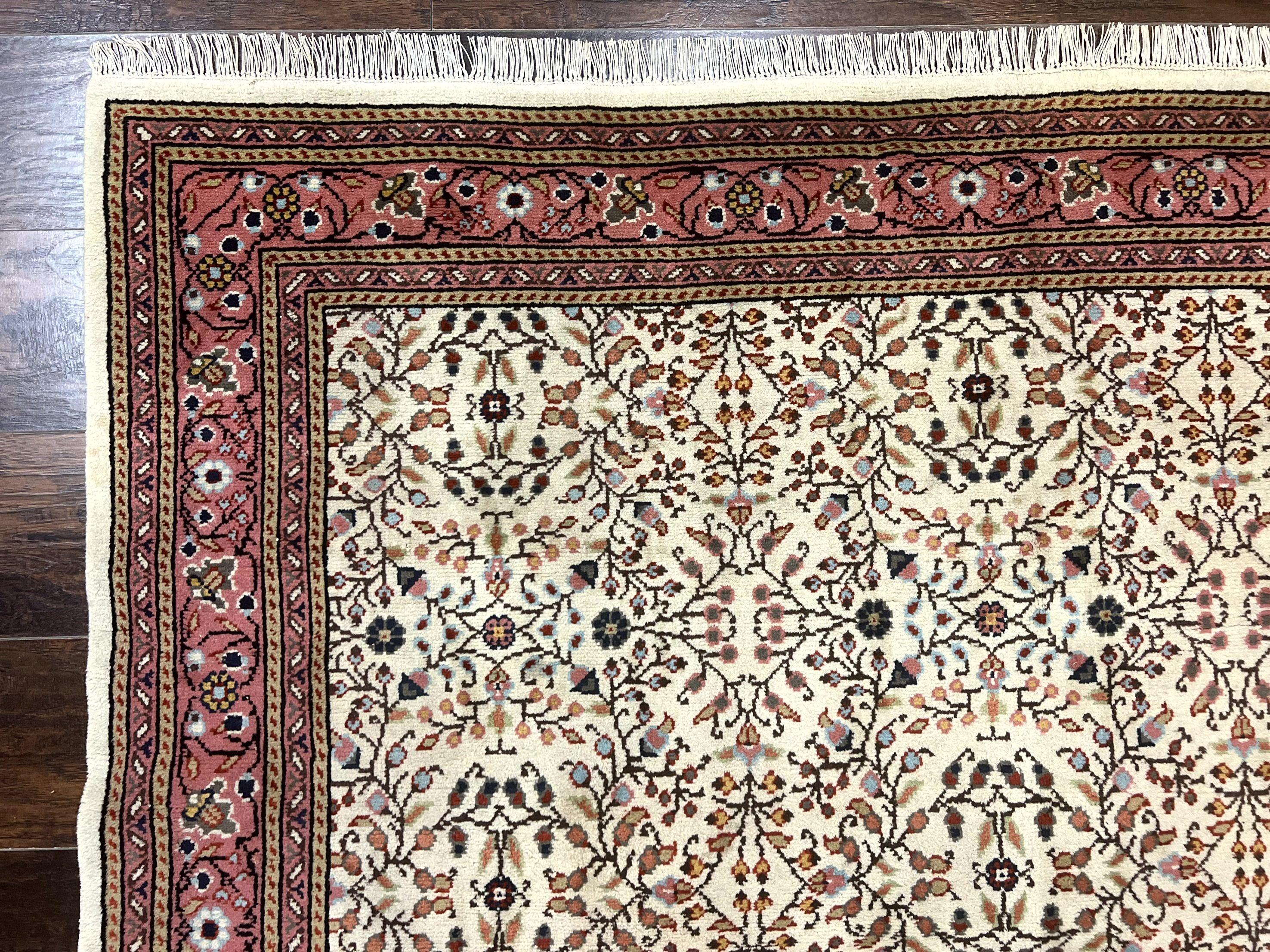 Turkish Rug 6x8, Kayseri Carpet, Handmade Vintage Wool Rug, Cream Multicolor, Allover Pattern - Jewel Rugs