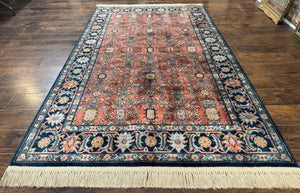 5.9 x 9 Karastan Serapi Rug #729, Wool Karastan Carpet, Original 700 Series, Red and Dark Blue, Discontinued, 6x9 Vintage Karastan, Rare