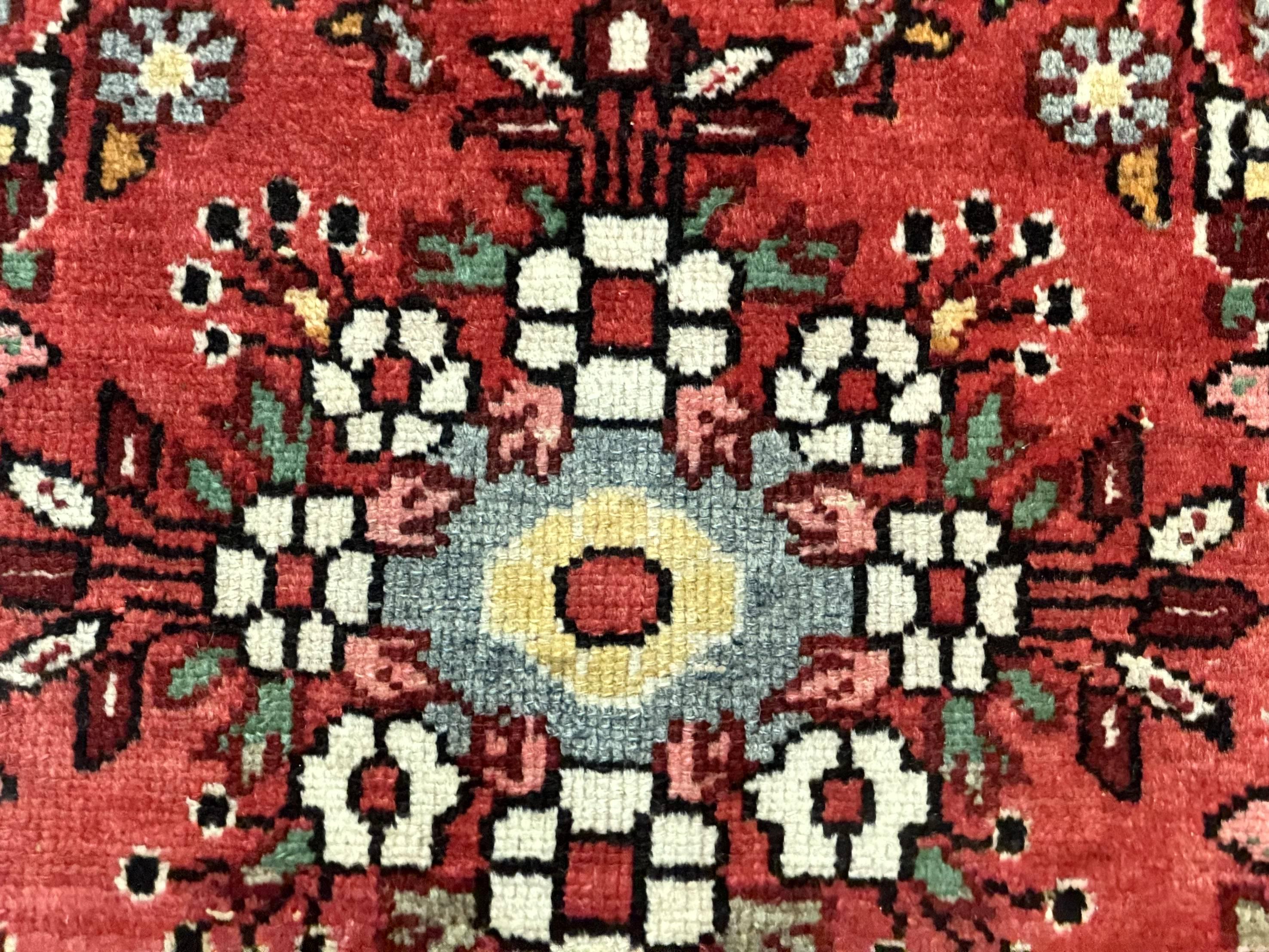 Antique Persian Rug 2x3, Small Red Floral Wool Persian Carpet, Hamadan Rug - Jewel Rugs