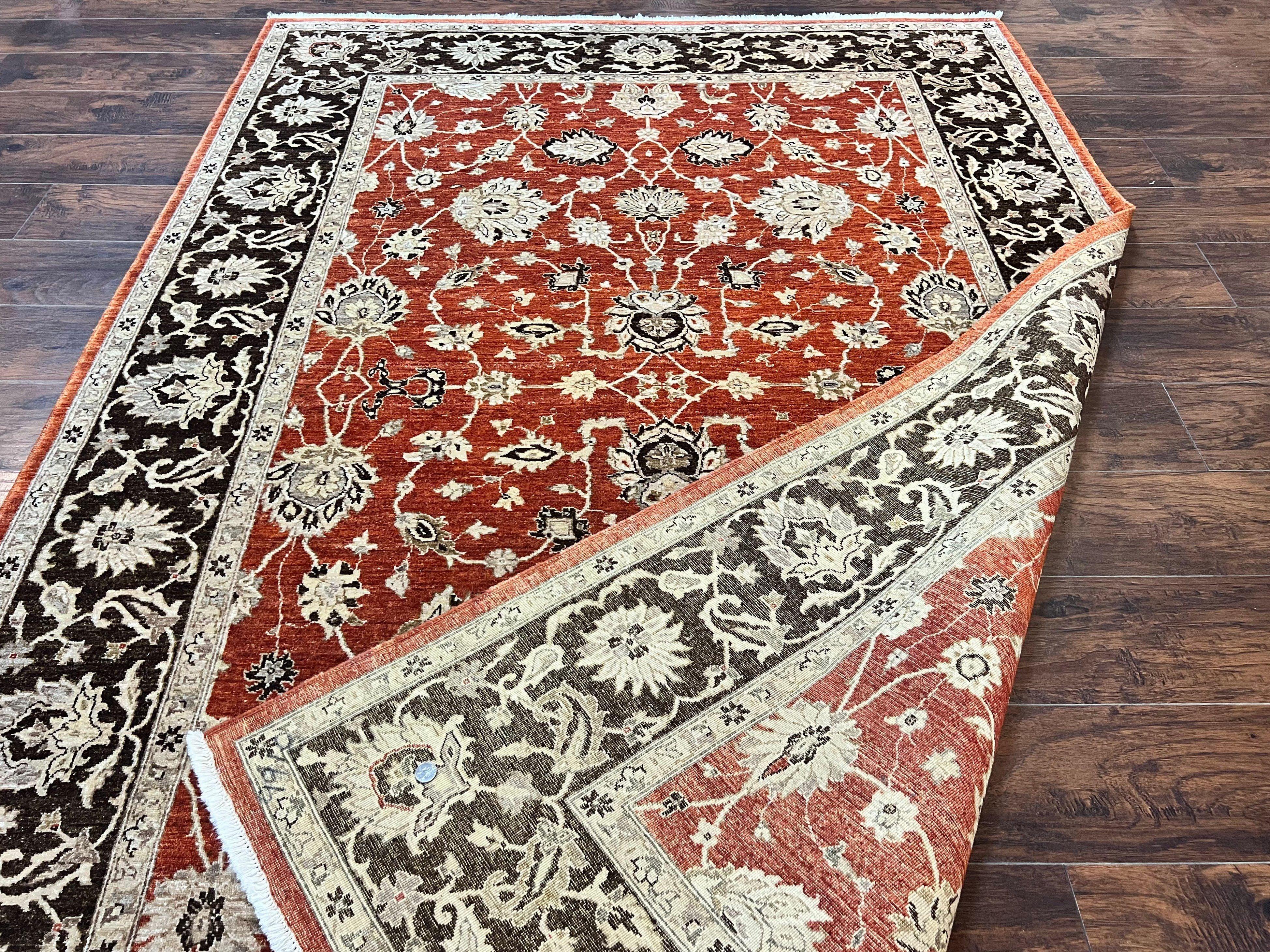 Pakistani Oriental Rug 6x9, Red, Floral Allover, Handmade Wool Rug, Peshawar Chobi Rug, Pak Persian Carpet 6 x 9 - Jewel Rugs