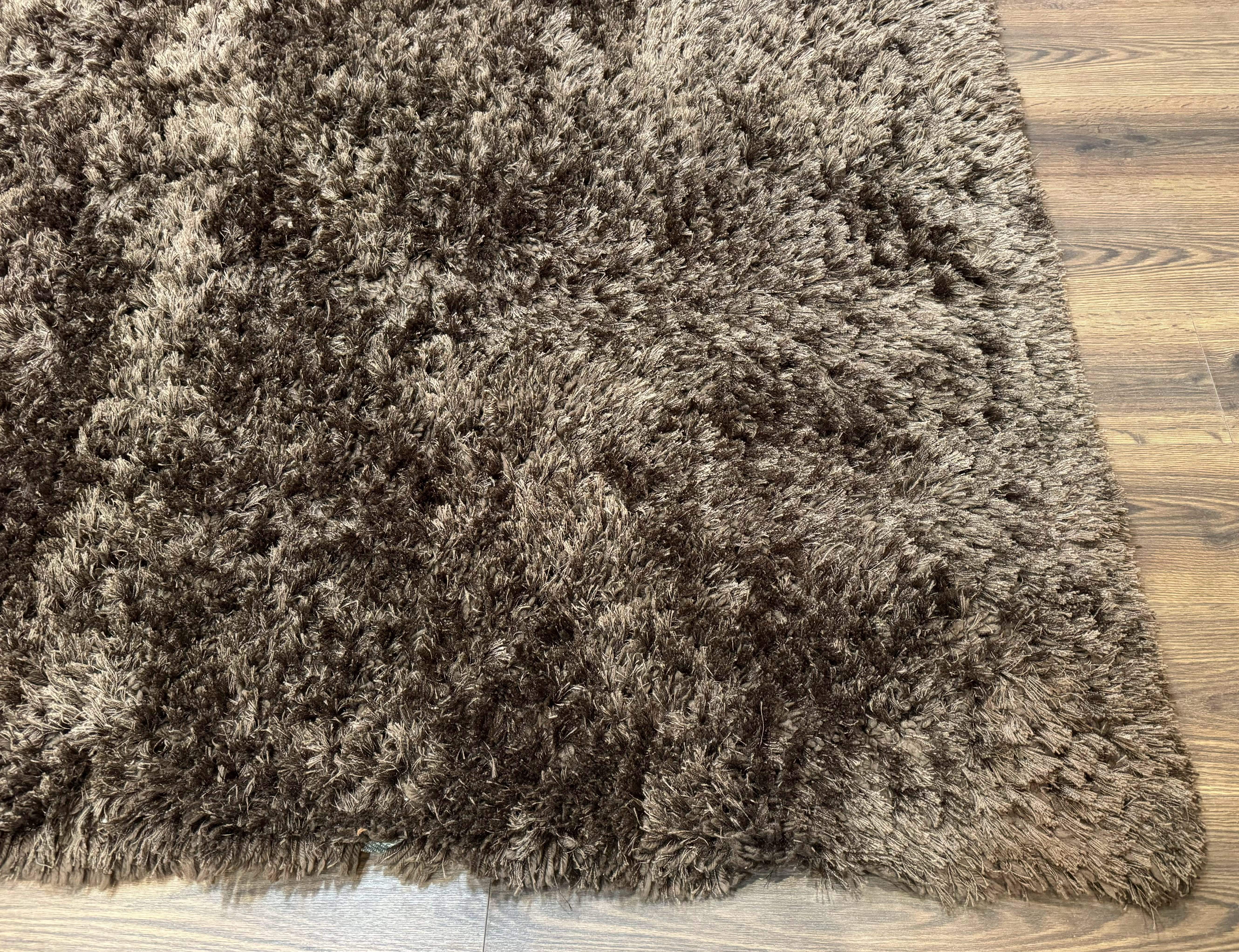 Brown Shag Rug 8x11, Modern Contemporary Area Rug - Jewel Rugs