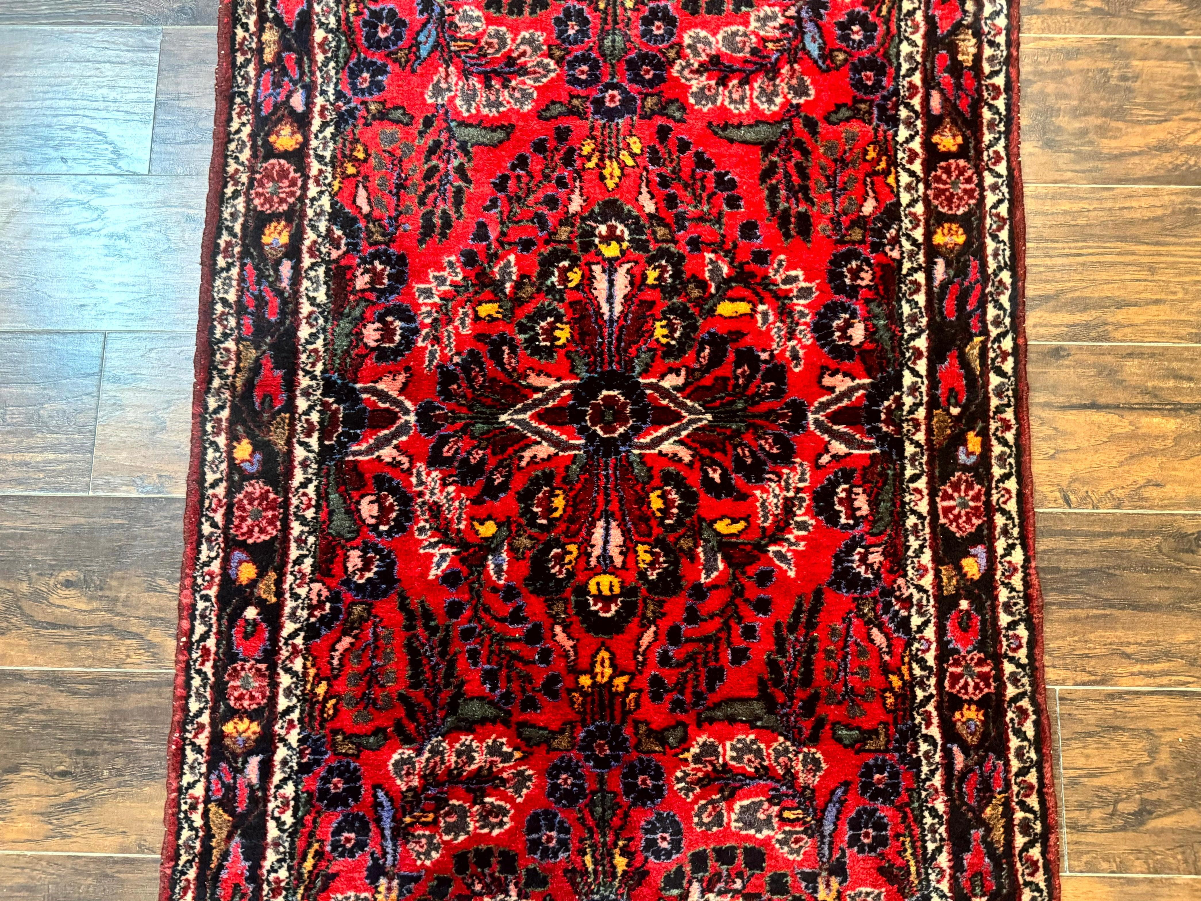 Persian Rug 3x5, Red Tribal Rug, Semi Antique, Wool Rug 3 x 5, Persian Hamadan Rug - Jewel Rugs