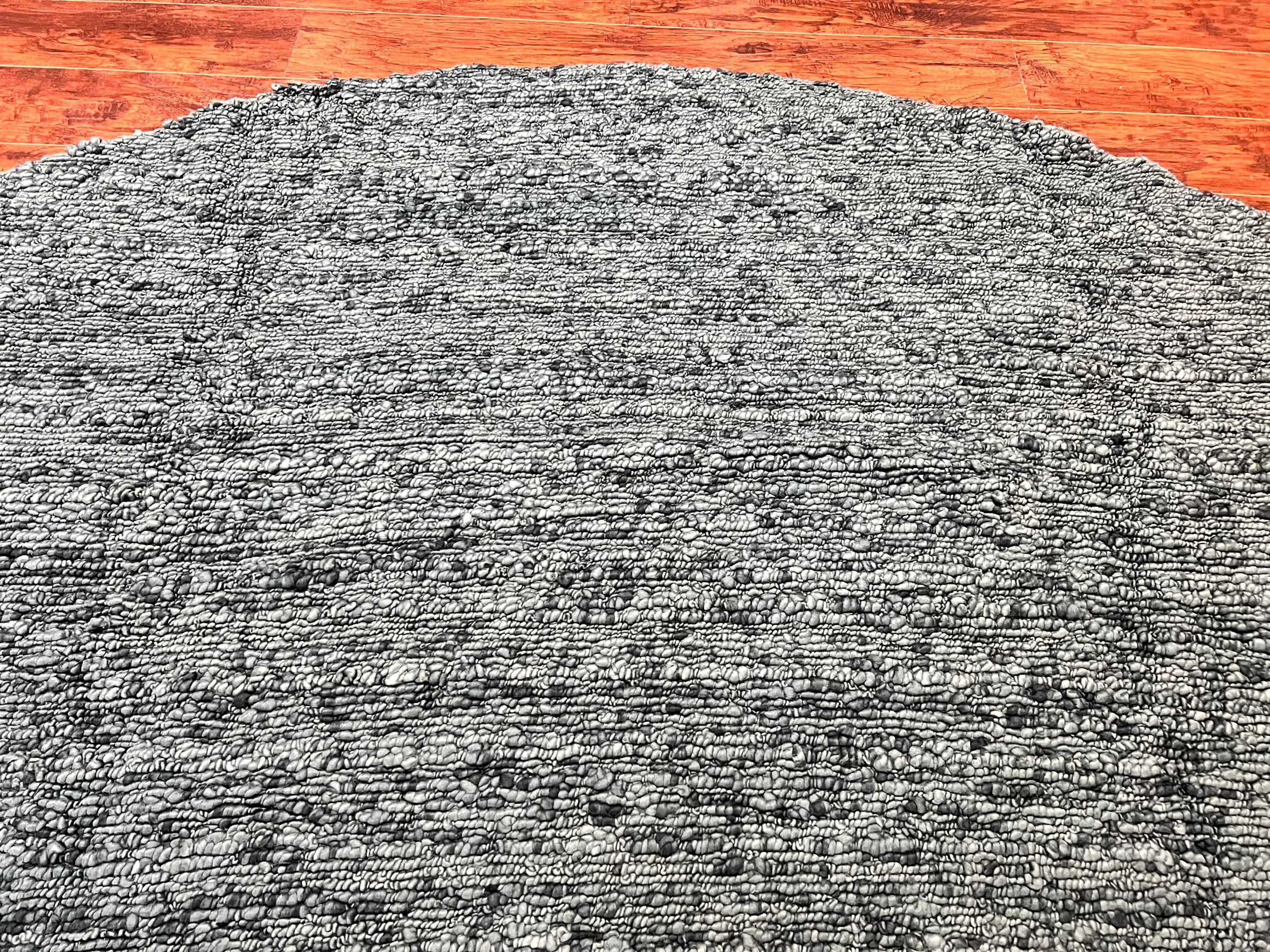 Large Round Indian Rug 11x11, Teal, Vintage Handmade Wool Carpet - Jewel Rugs