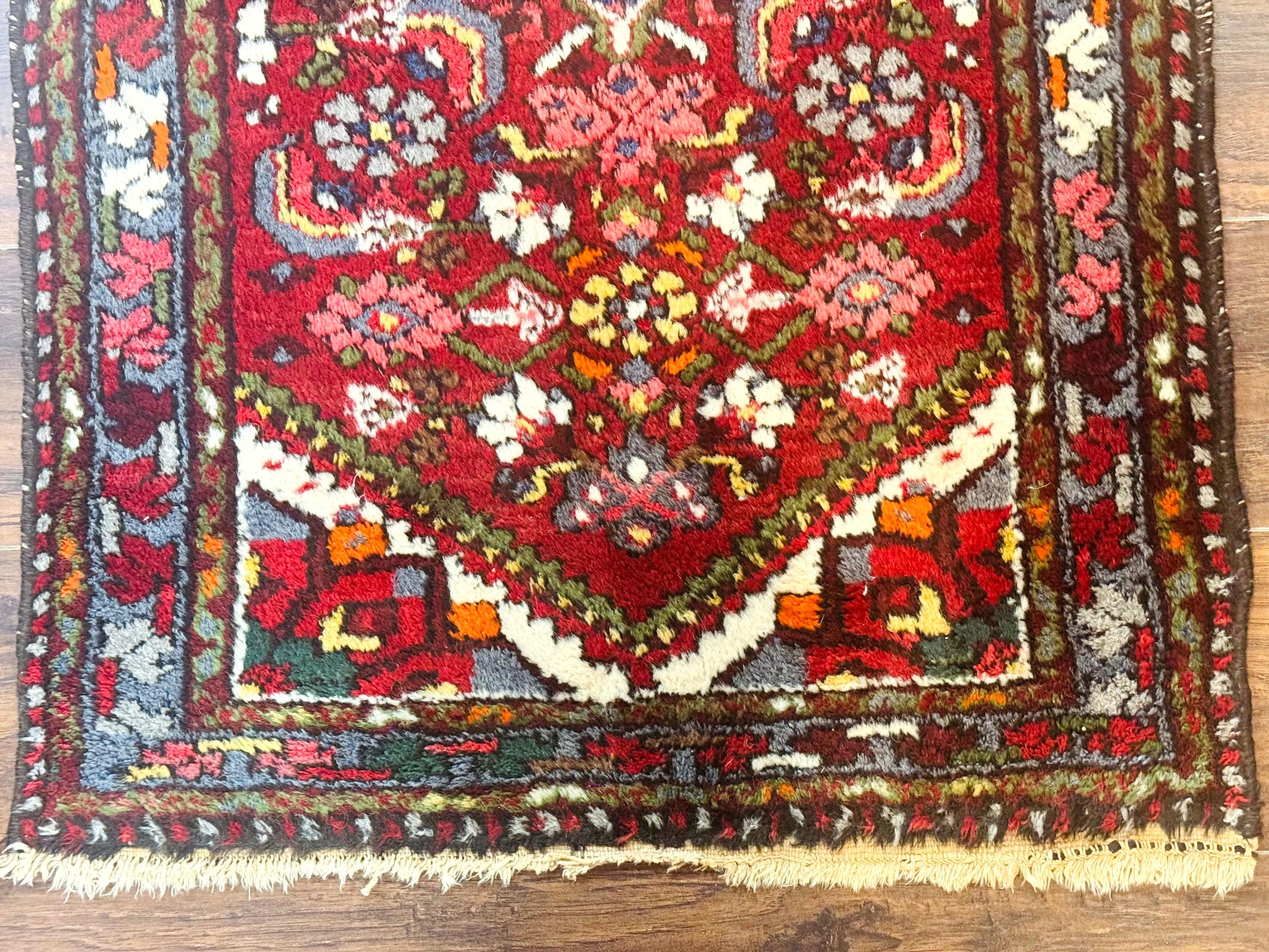 Small Red Persian Tribal Rug 2.6 x 4, Wool Rug, Persian Hamadan Rug - Jewel Rugs