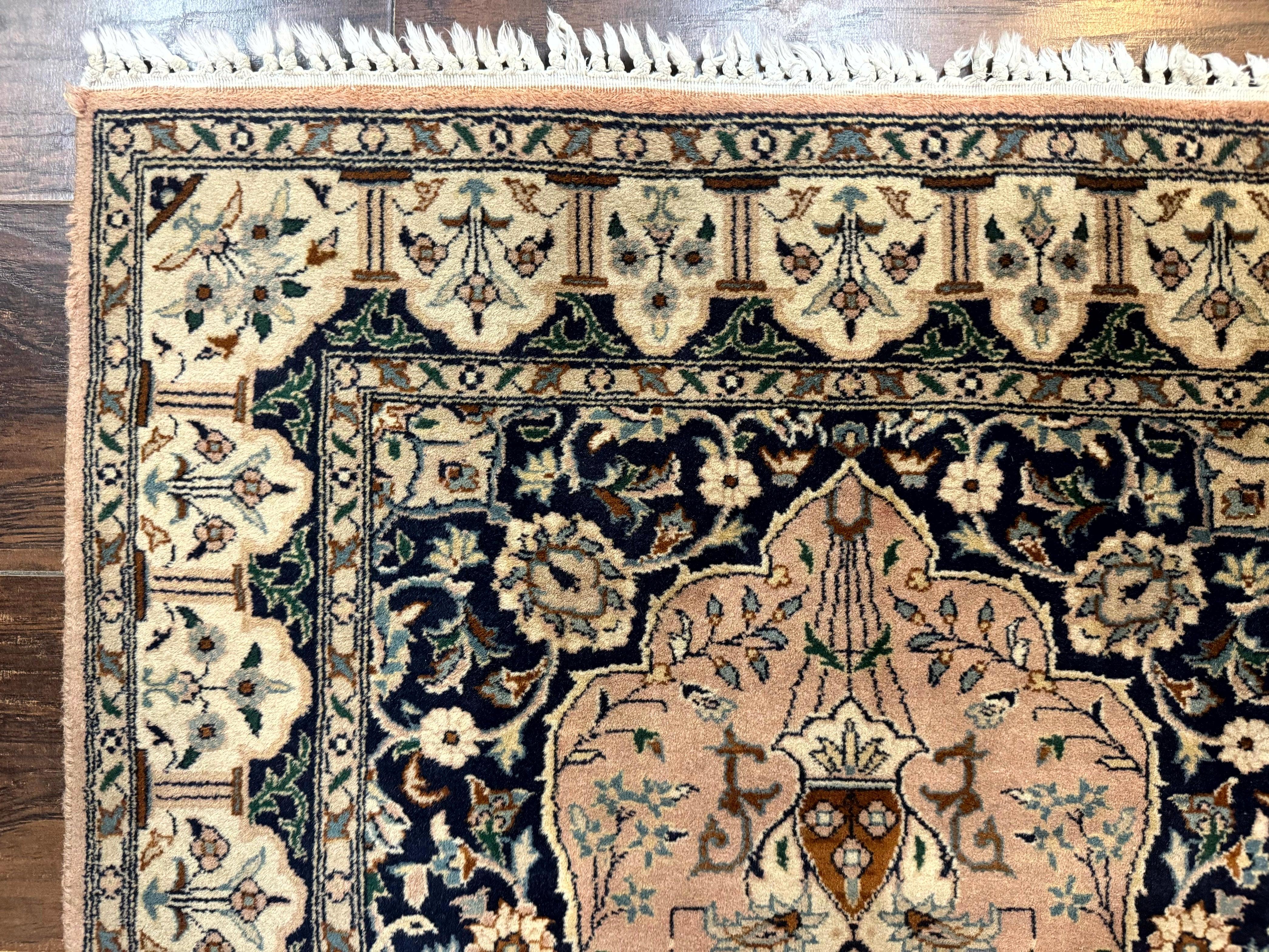 Small Tree of Life Prayer Rug, Pak Persian Rug 2.7 x 4, , Birds, Lantern, Handmade Vintage Fine 260 KPSI - Jewel Rugs