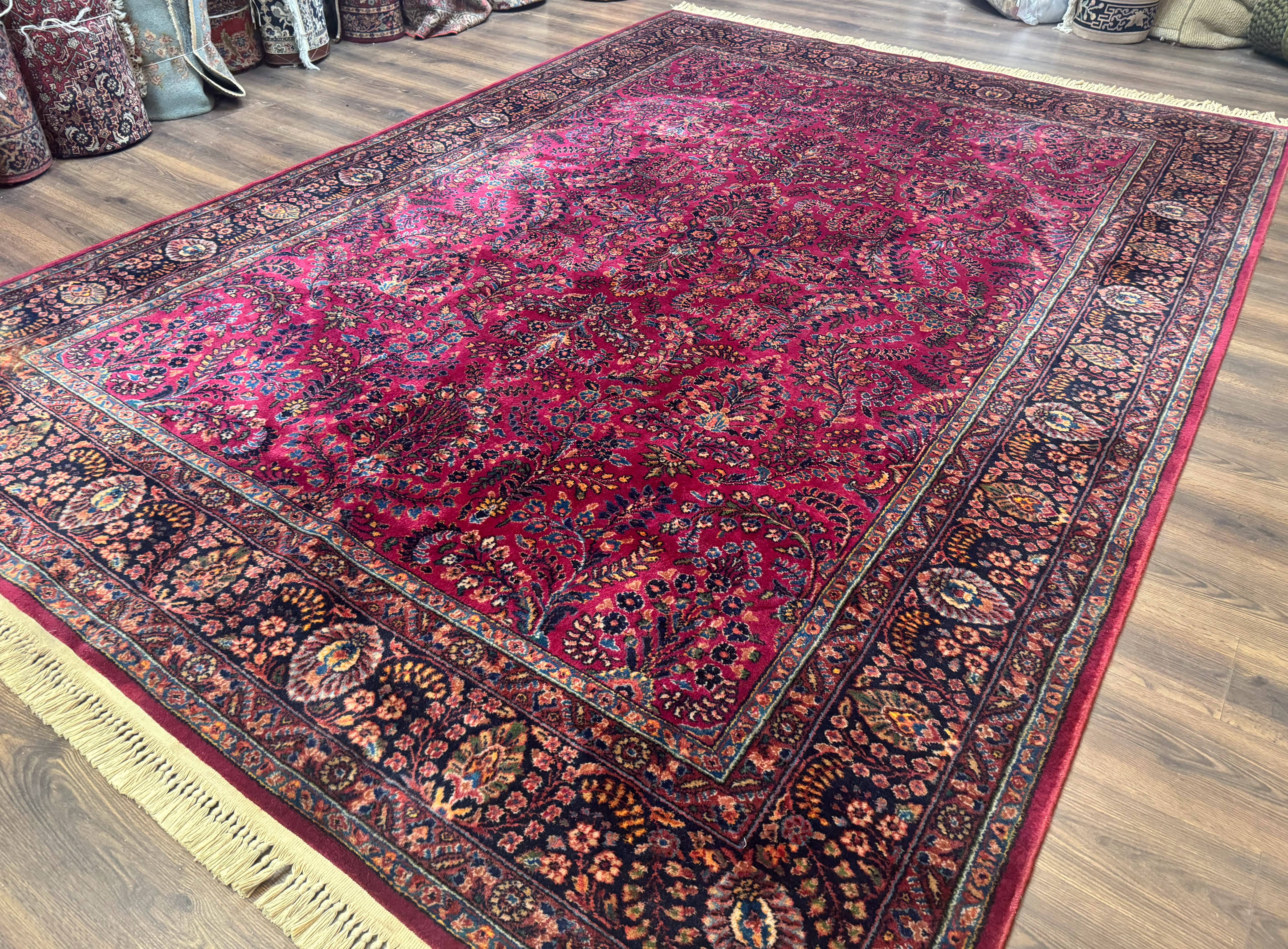 9x12 Karastan Sarouk Rug #724, Antique Karastan Wool Carpet, Discontinued Vintage Original 700 Series, Rare Hard to Find - Jewel Rugs
