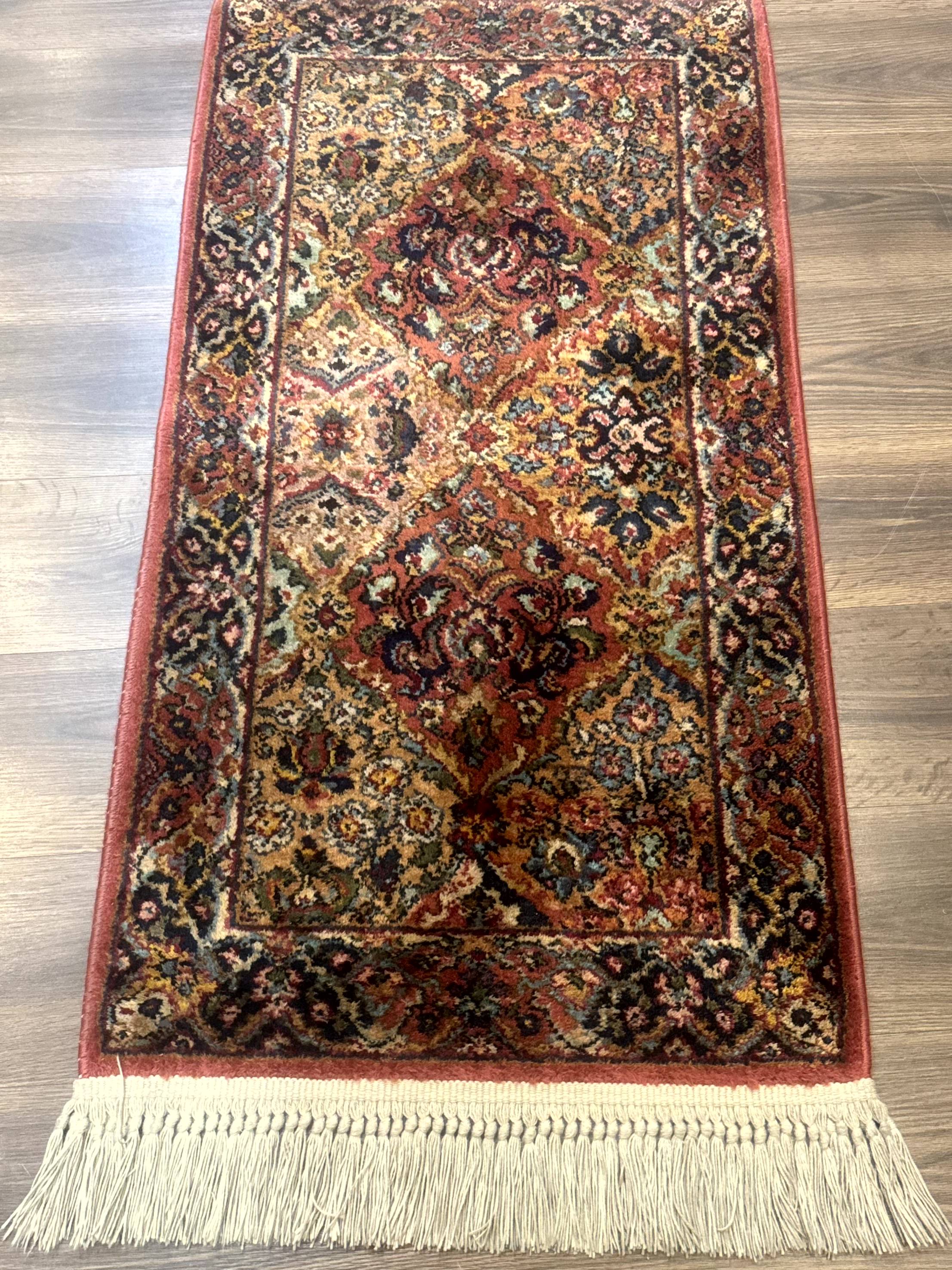 Karastan Rug 2x4 Multicolor Panel Kirman #717, Original 700 Series, Wool Pile Vintage Discontinued - Jewel Rugs