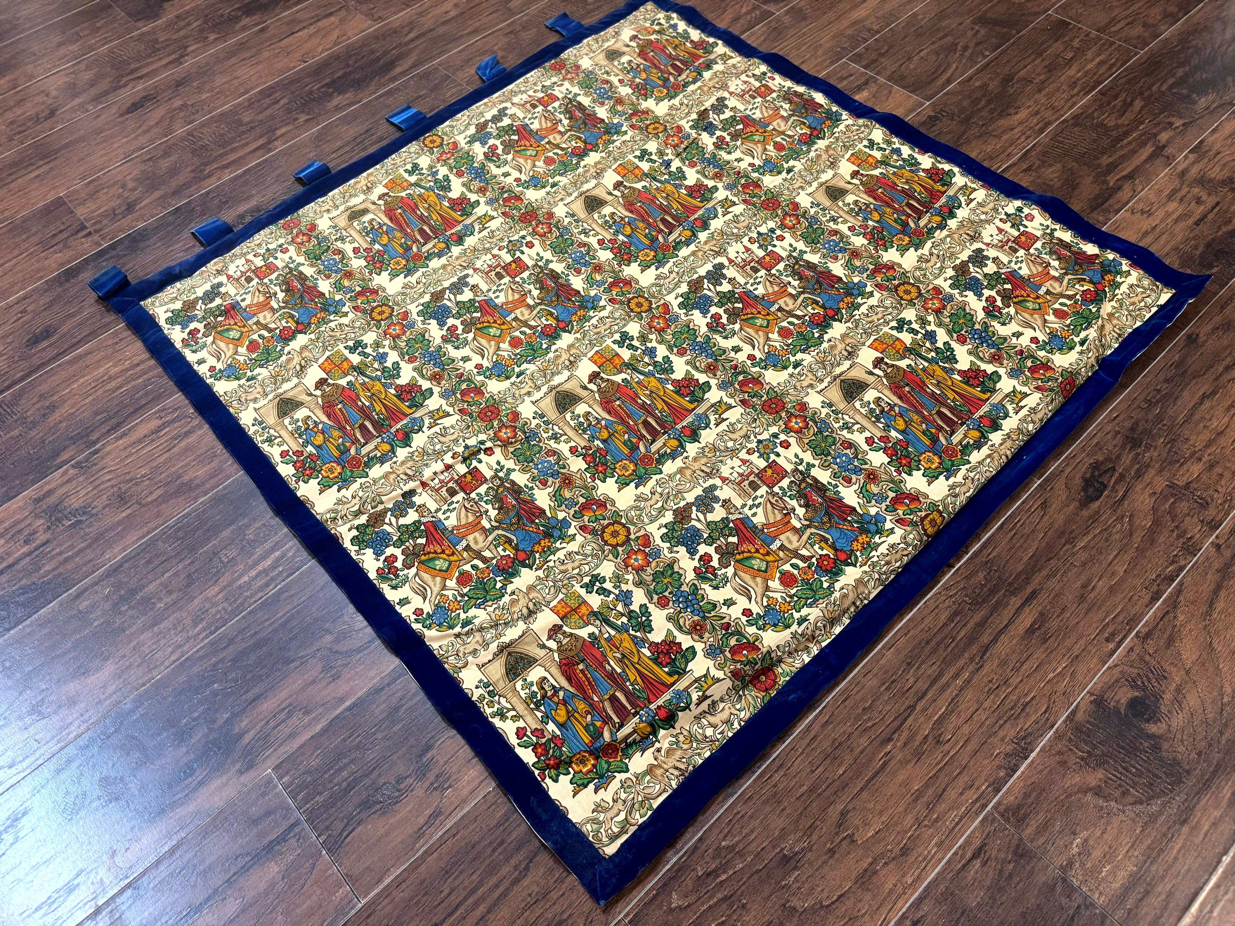 Vintage European Tapestry 4x4, Medievel Design - Jewel Rugs