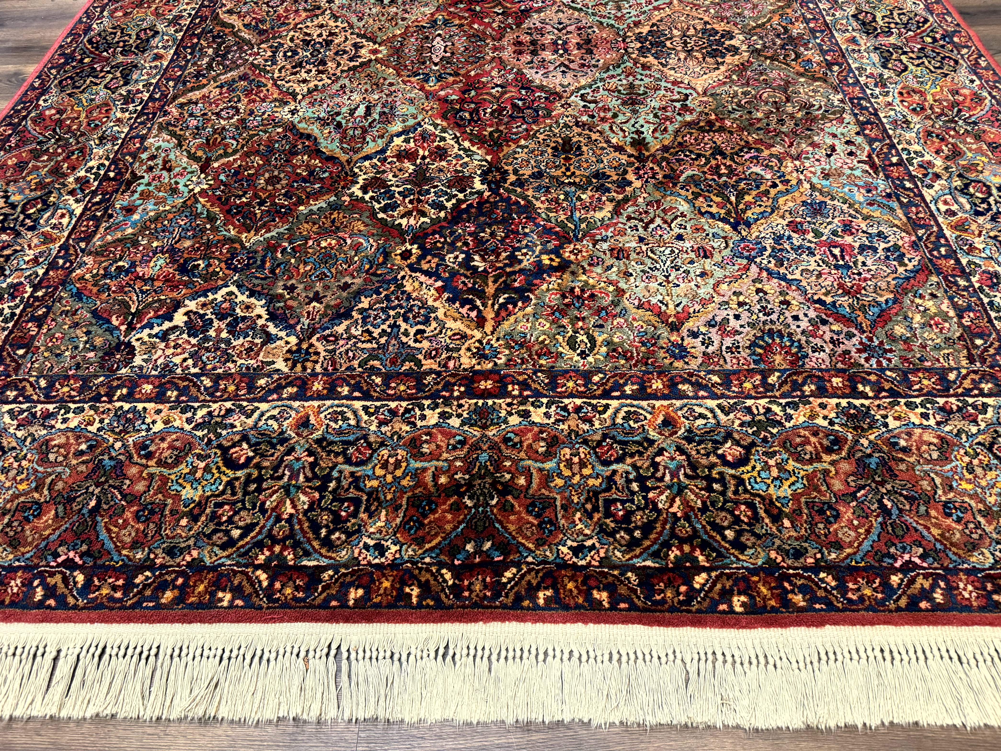 Karastan Rug 8.8 x 10.6, Multicolor Panel Kirman Rug #717, Original 700 Series, Wool - Jewel Rugs