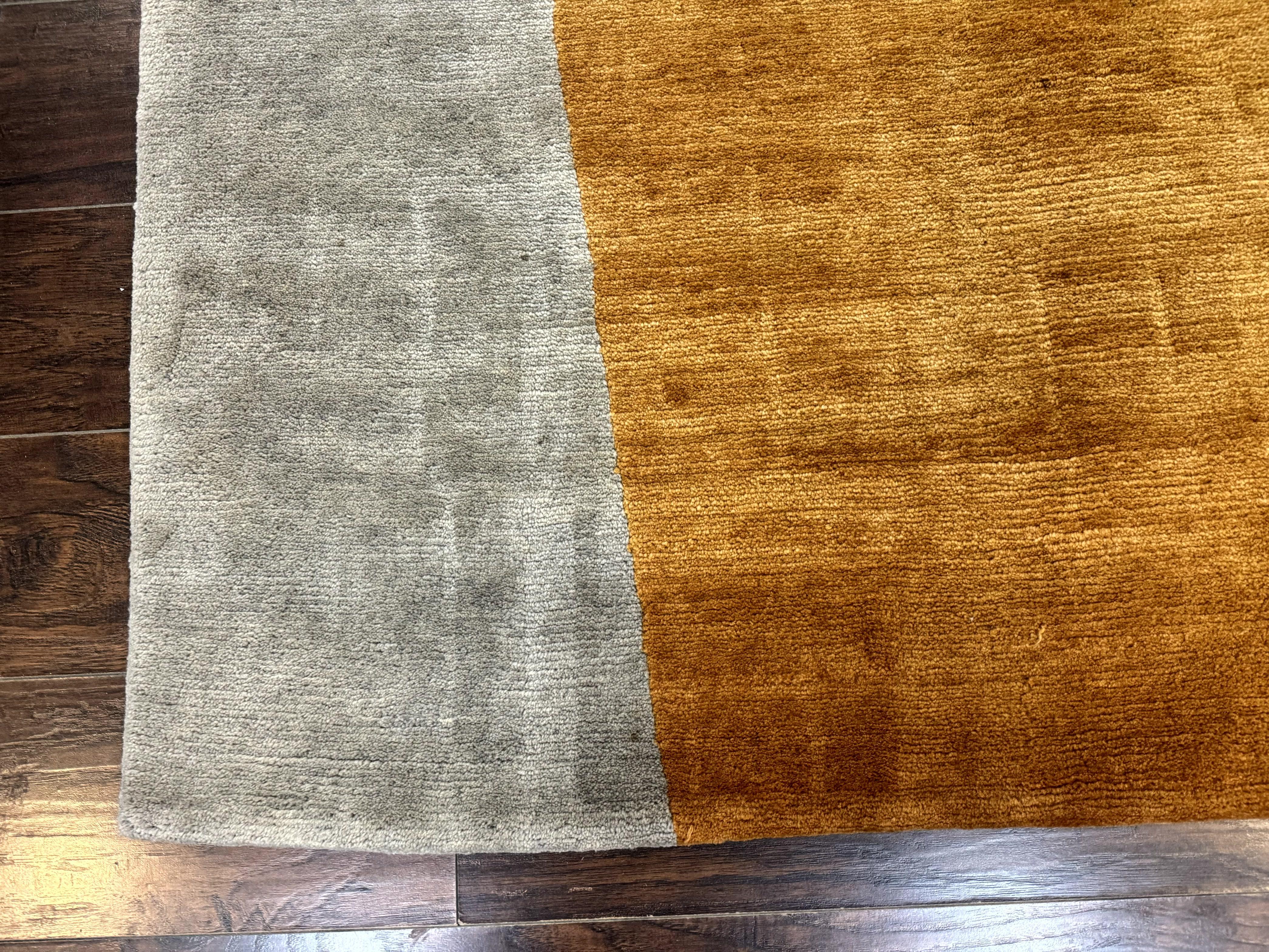 Modern Tibetan Rug 9x10, Wool Handmade Tibetan Area Rug, Abstract Multicolor - Jewel Rugs