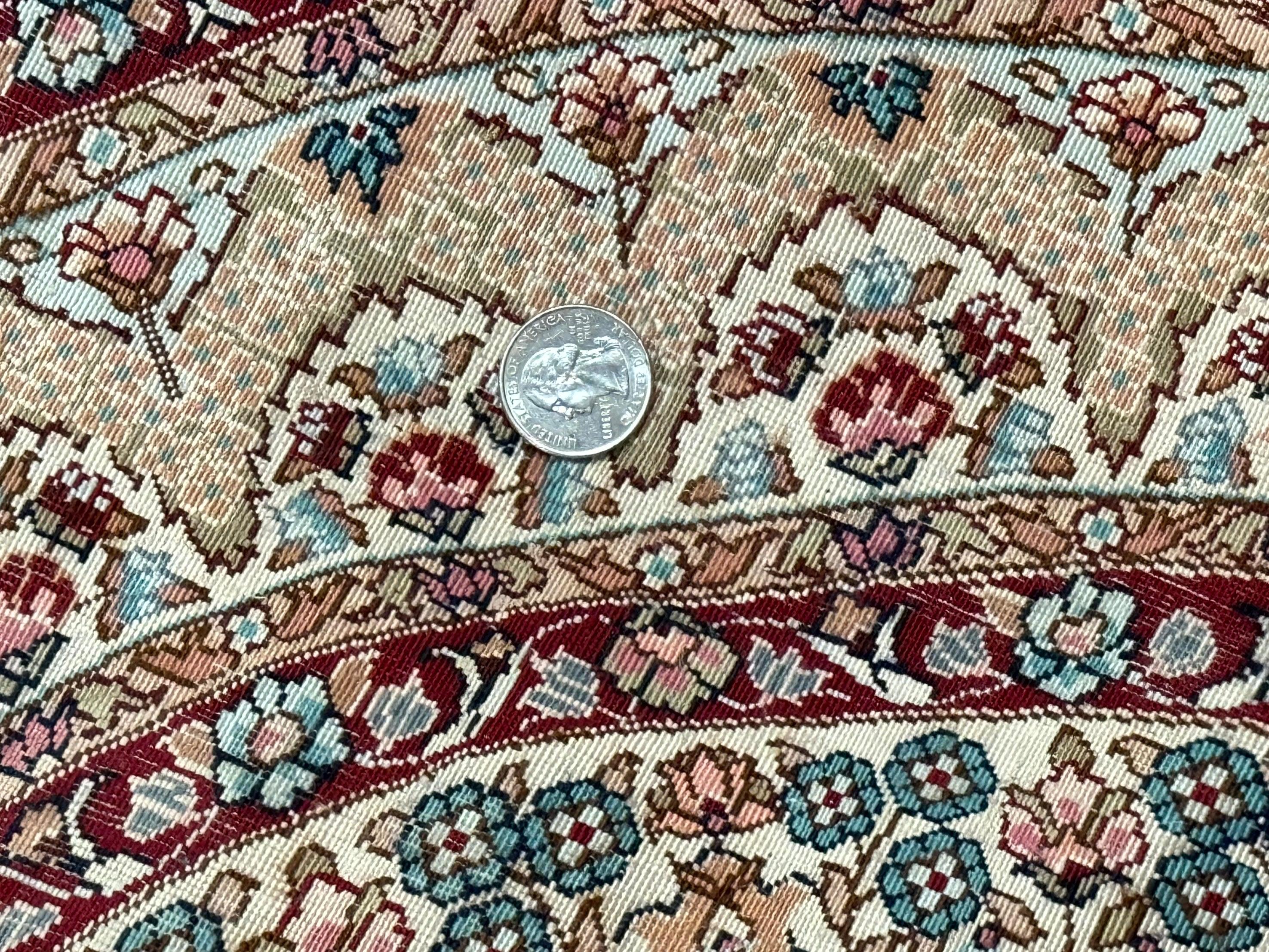 Round Silk Rug 3x3, Extremely Fine 580 KSPI, Sino Persian Round Handmade Carpet, Silk on Silk - Jewel Rugs