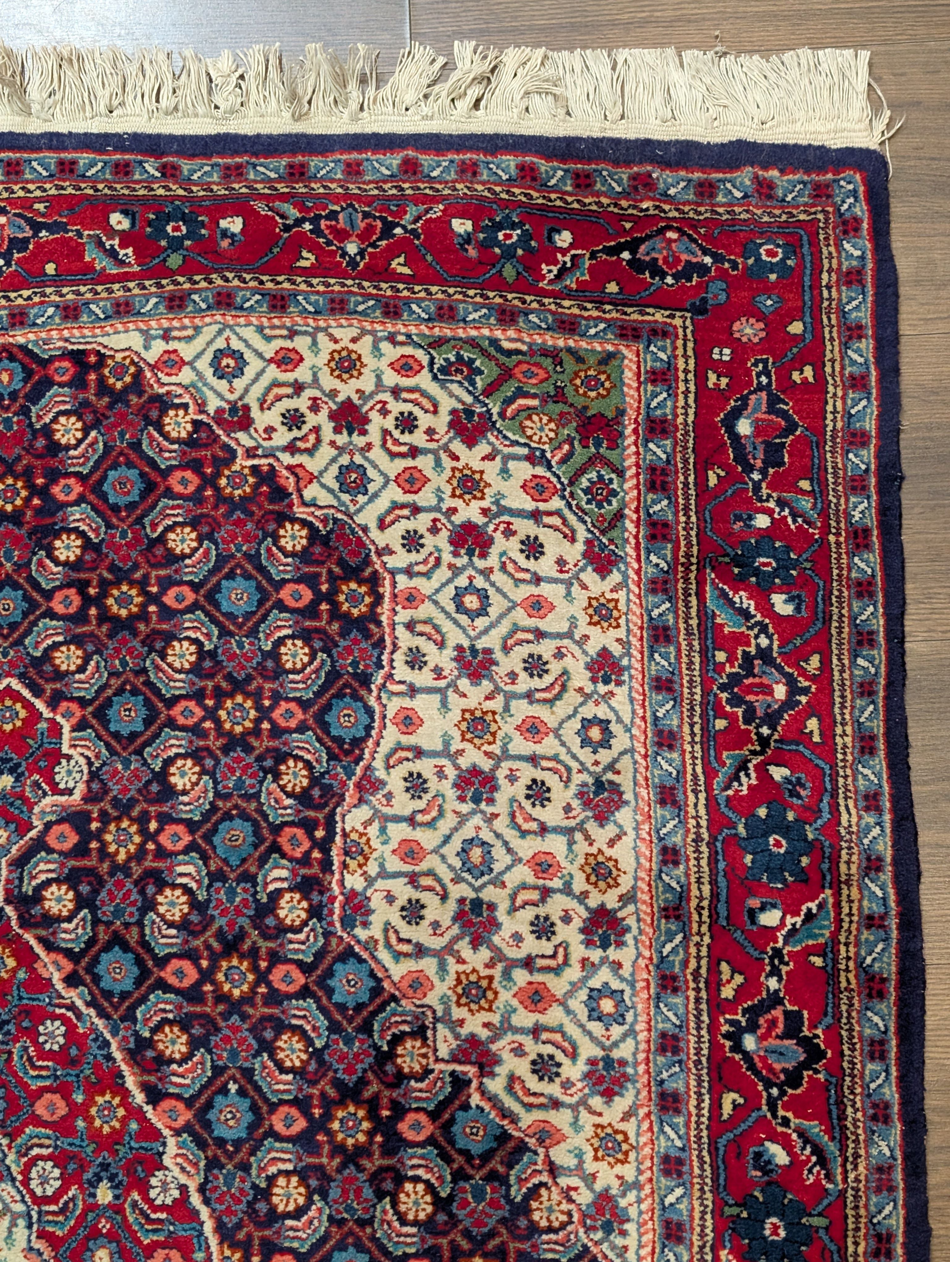 Persian Bidjar Rug 3.6 x 5.5, Navy Blue, Fine 210 KPSI, Hand Knotted - Jewel Rugs