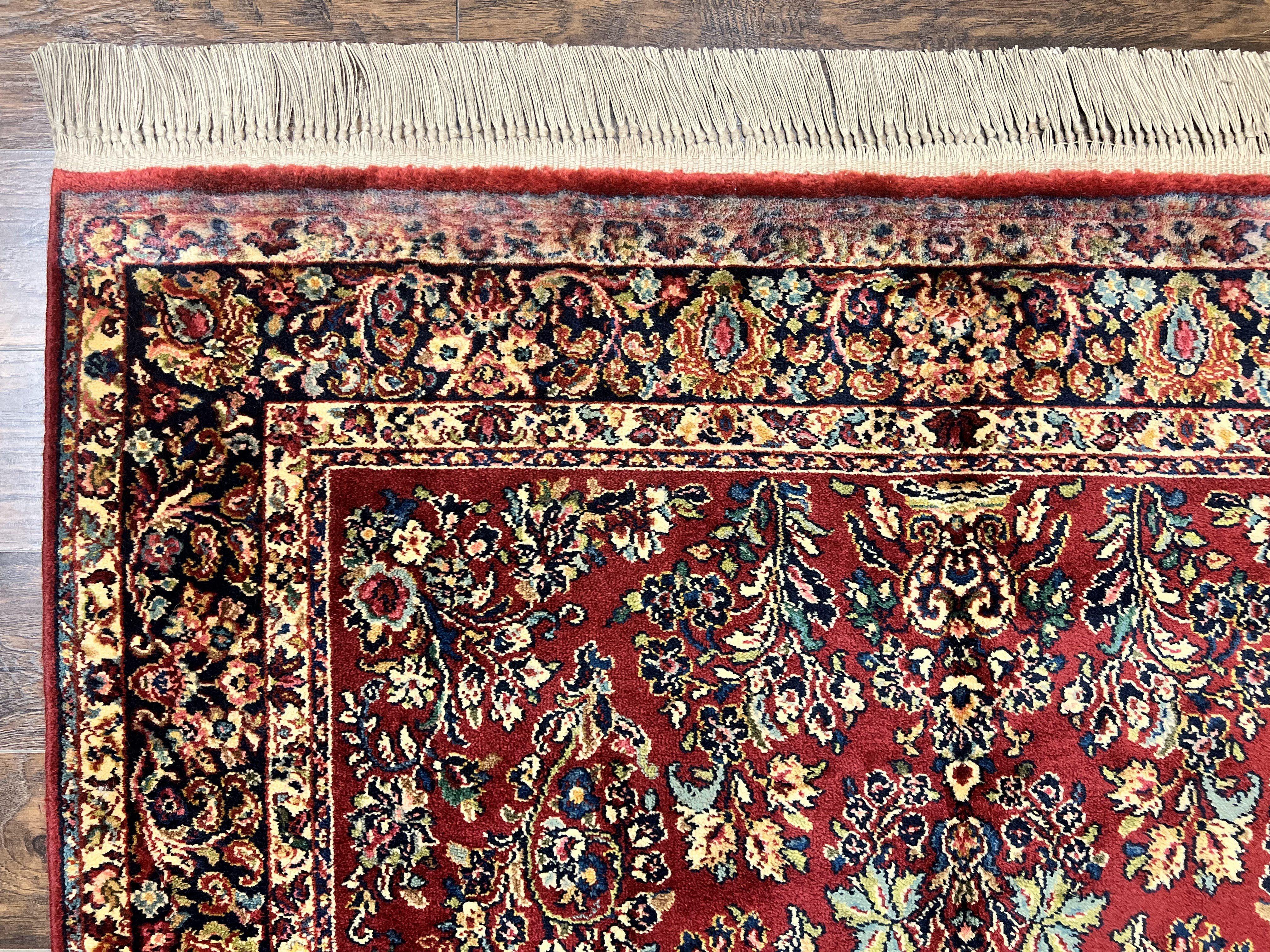 Karastan Rug 5.9 x 9 Red Sarouk #785, Wool Karastan Carpet, Original 700 Series, Vintage Karastan Oriental Rug Discontinued - Jewel Rugs