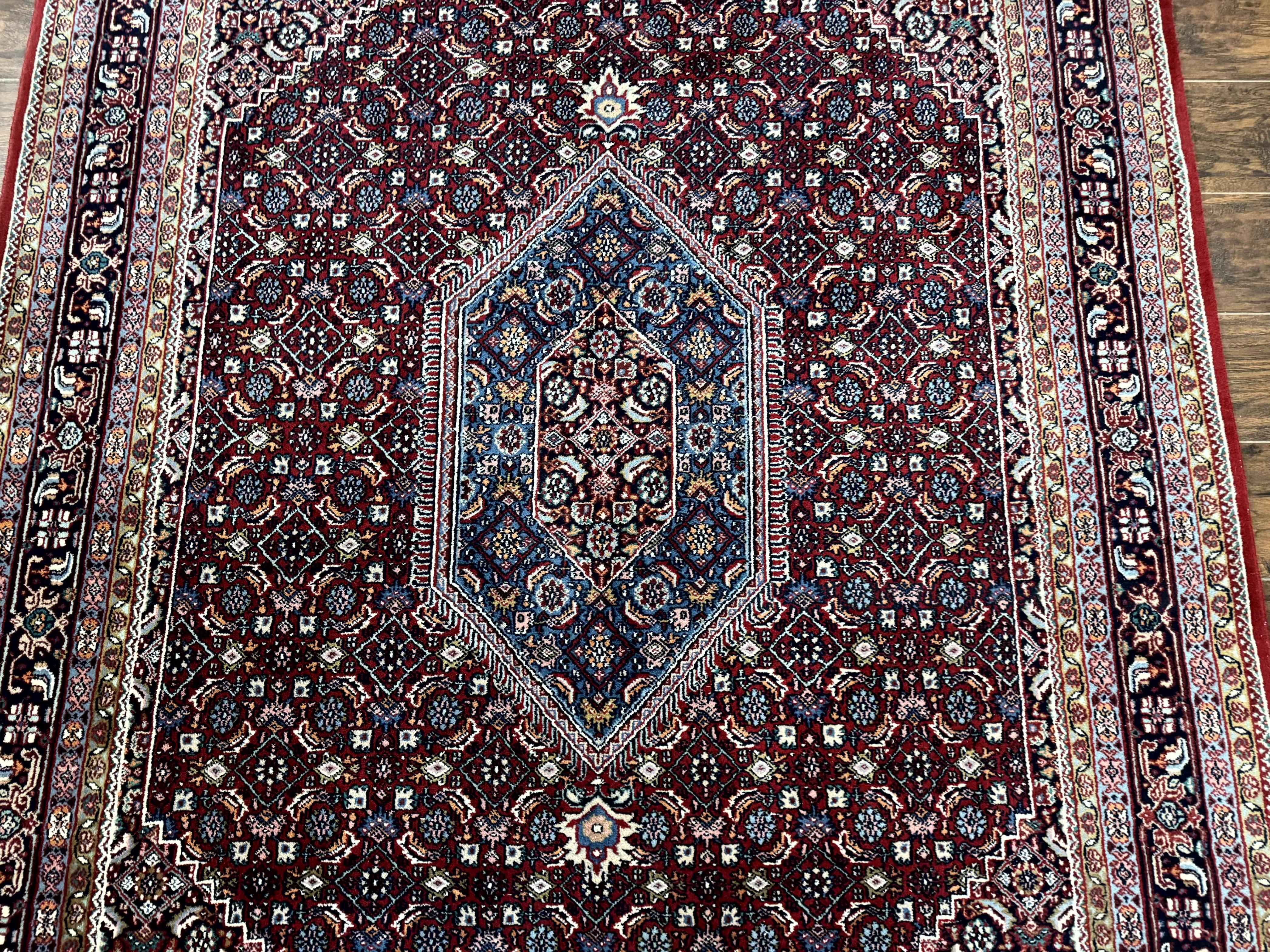 Indo Persian Bidjar Rug 6x9, Vintage Wool Handmade Carpet - Jewel Rugs