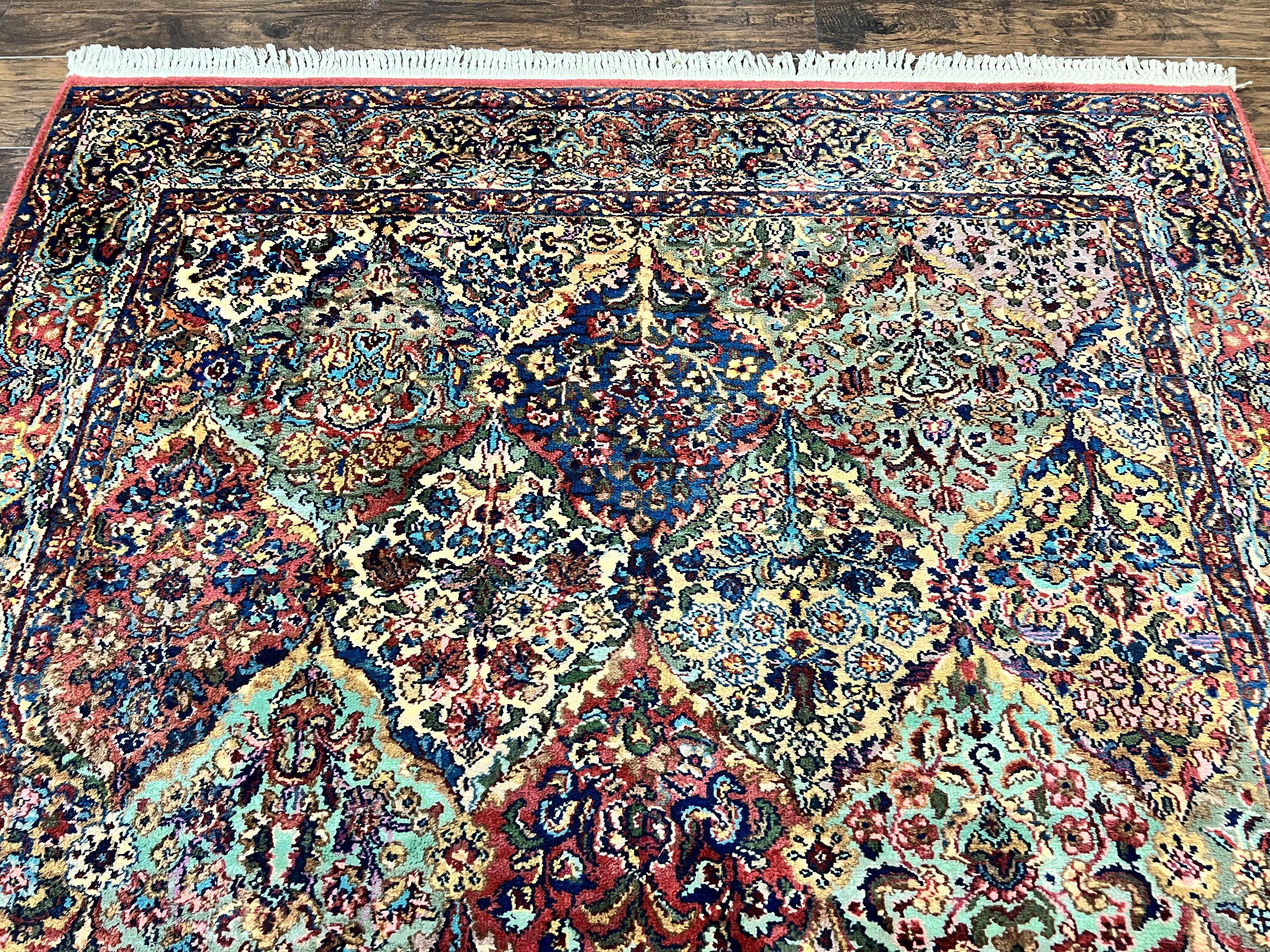 Karastan Multicolor Panel Kirman Rug #717, Wool Karastan Rug 5' 9" x 9', Vintage Multipanel Kirman, Original Karastan Collection 700 Series - Jewel Rugs