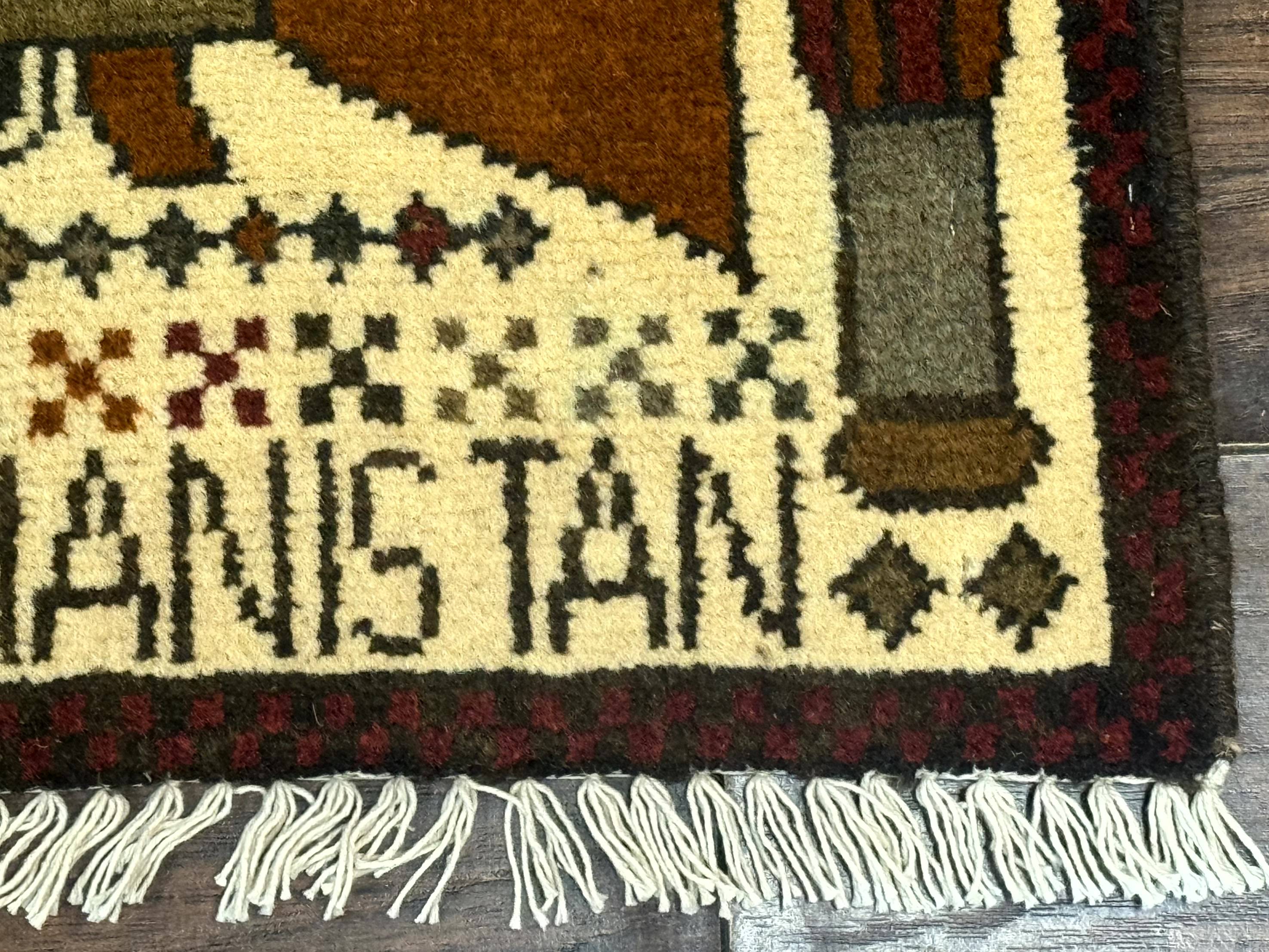 Afghan War Rug, Helicopters Tanks Guns, Handmade, Wool, 2x3 - Jewel Rugs