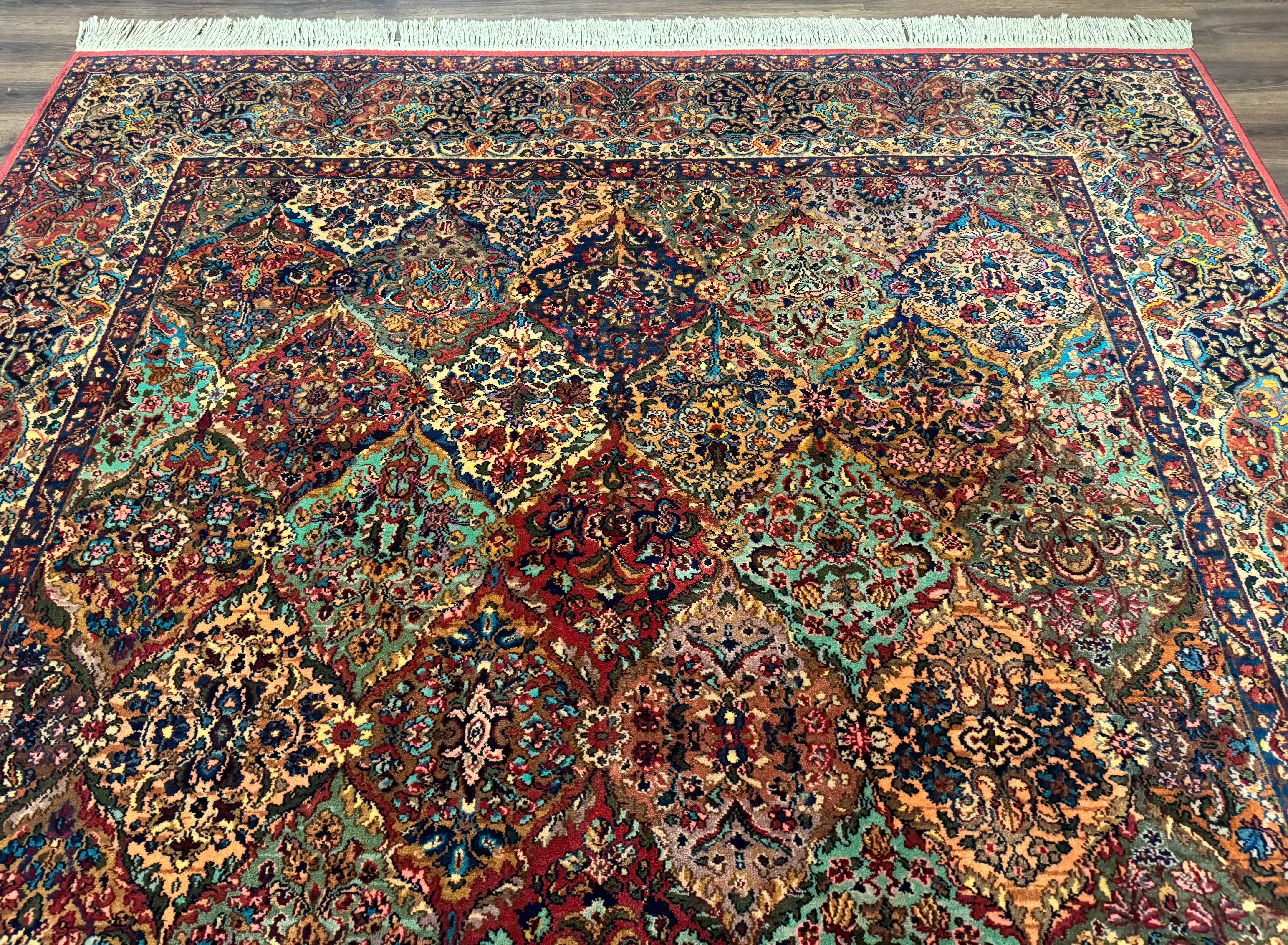 Karastan Rug 8.8 x 10.6, Multicolor Panel Kirman Rug #717, Original 700 Series, Wool - Jewel Rugs