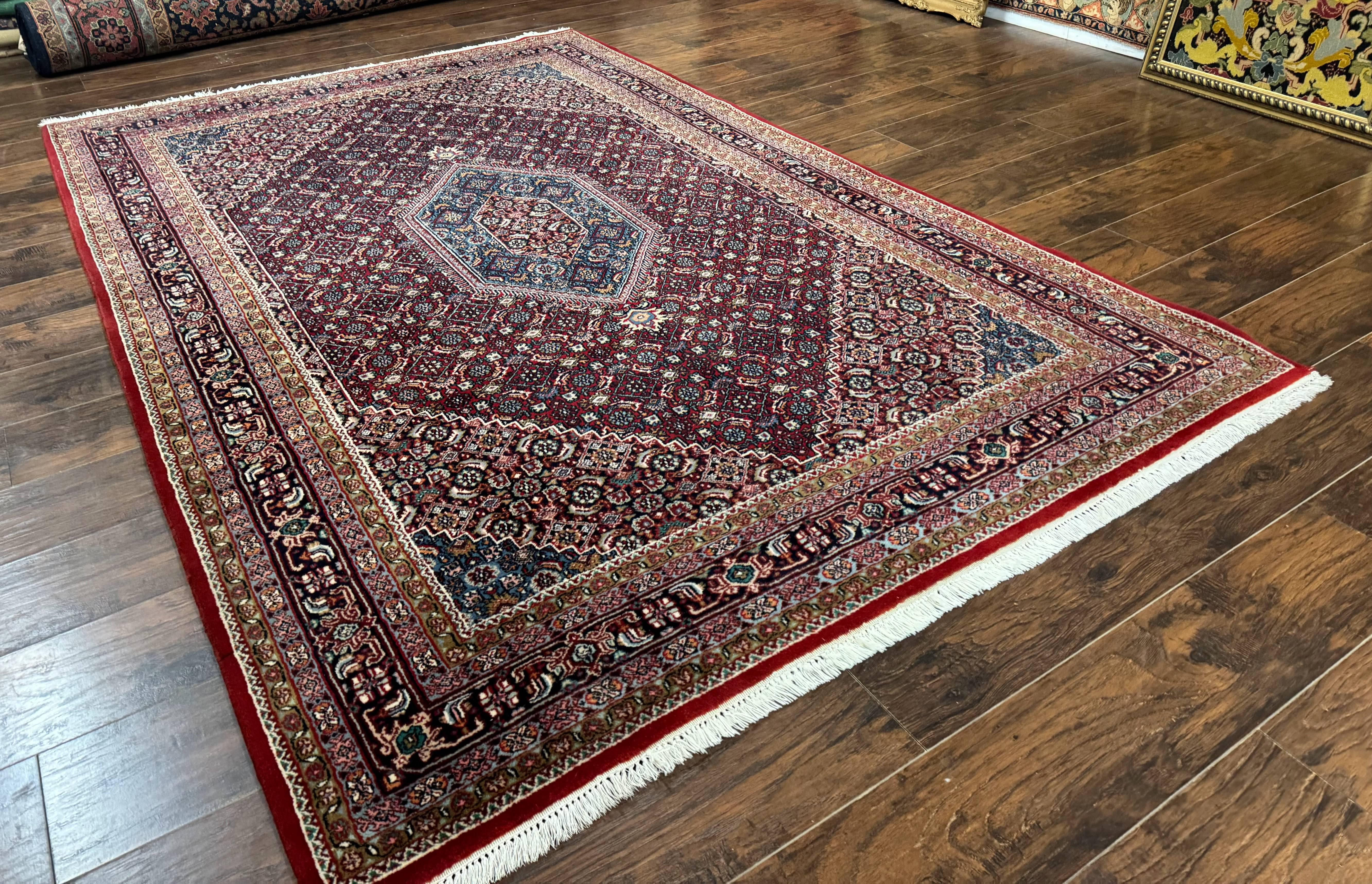 Indo Persian Bidjar Rug 6x9, Vintage Wool Handmade Carpet - Jewel Rugs