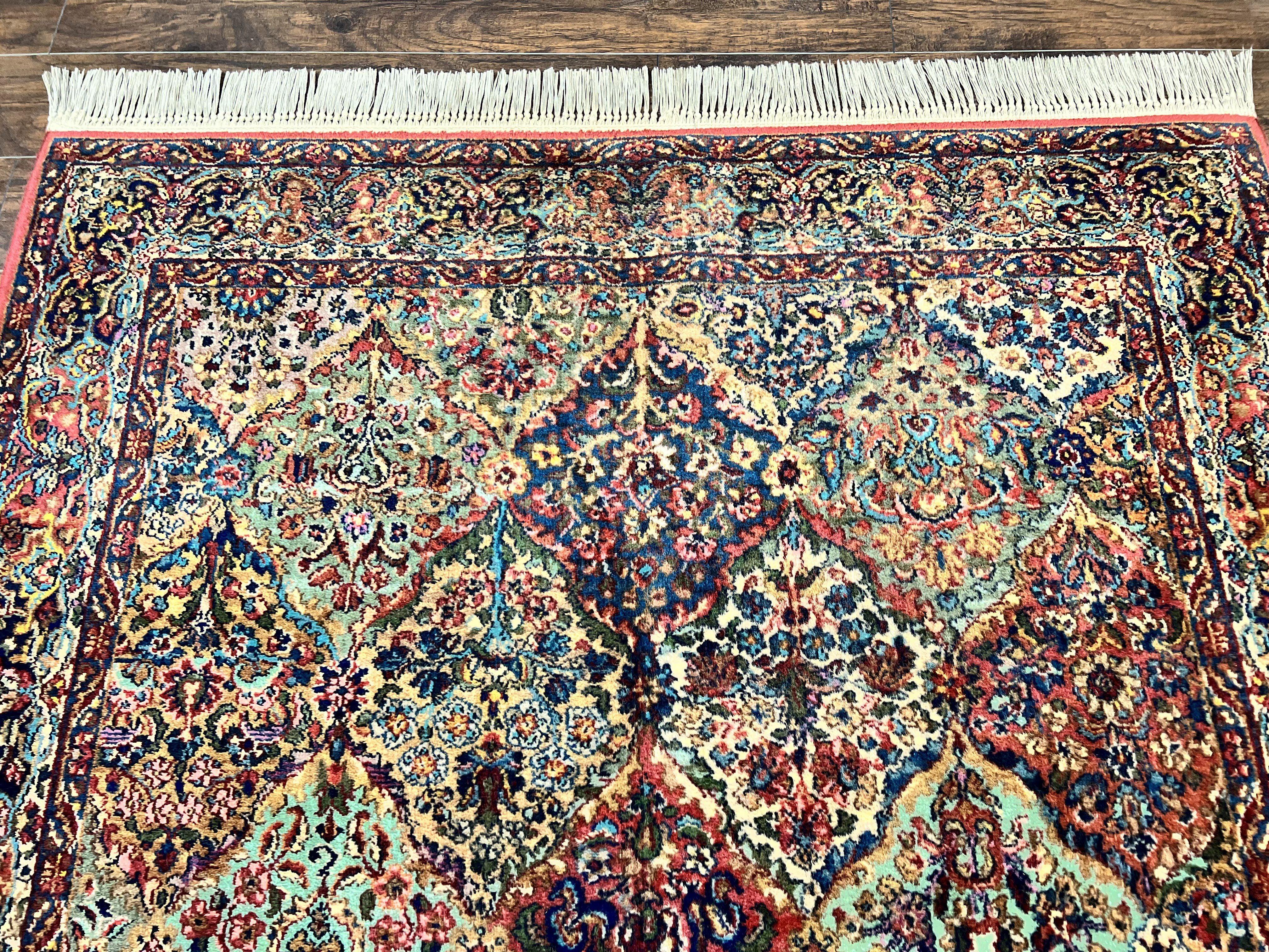 Karastan Multicolor Panel Kirman Rug #717, Wool Karastan Rug 5.9 x 9, Vintage Multipanel Kirman, Original Karastan Collection 700 Series - Jewel Rugs