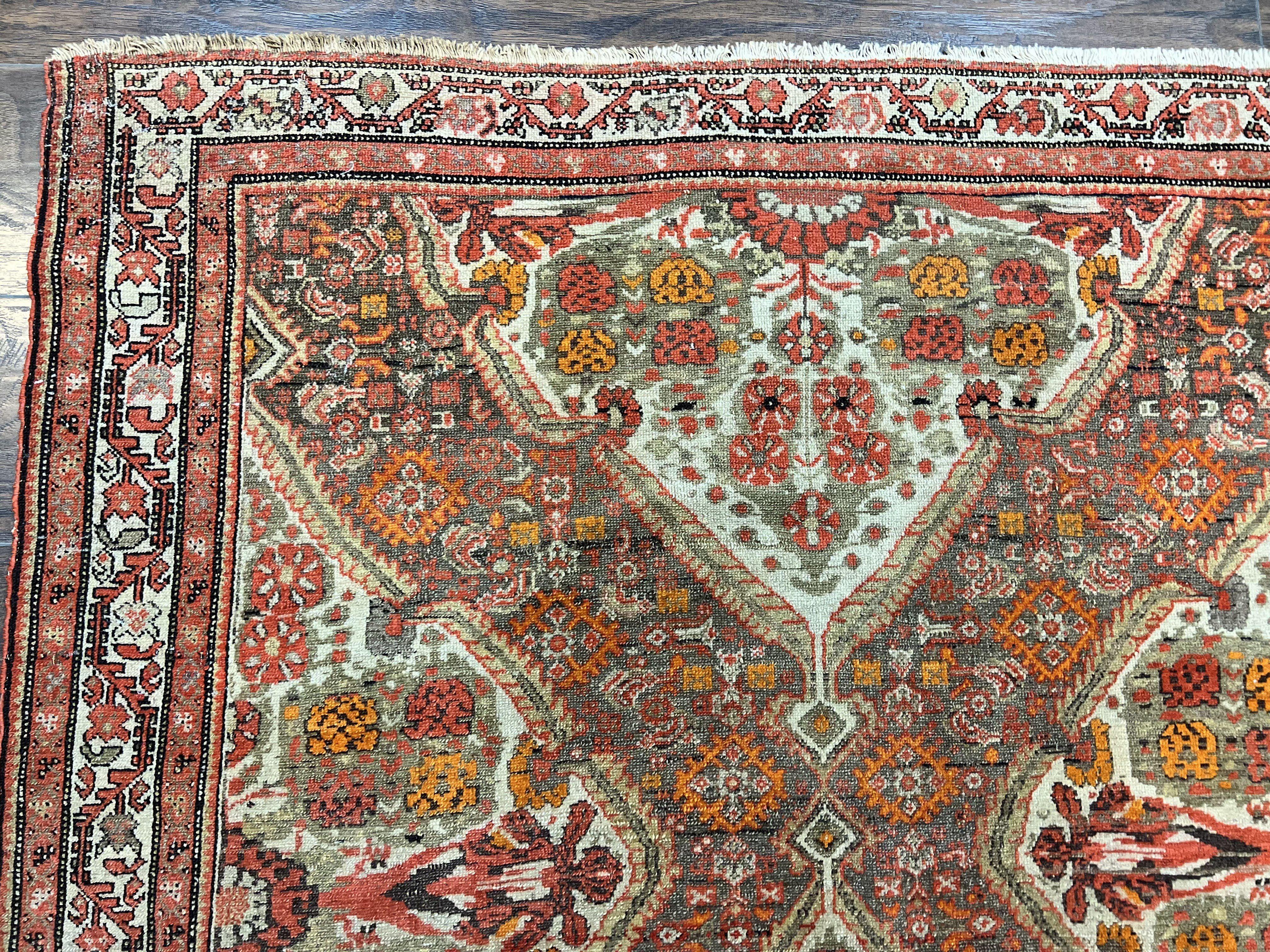 Wonderful Antique Persian Malayer Rug 4x6, Wool Hand Knotted Authentic Oriental Carpet, Very Fine - Jewel Rugs
