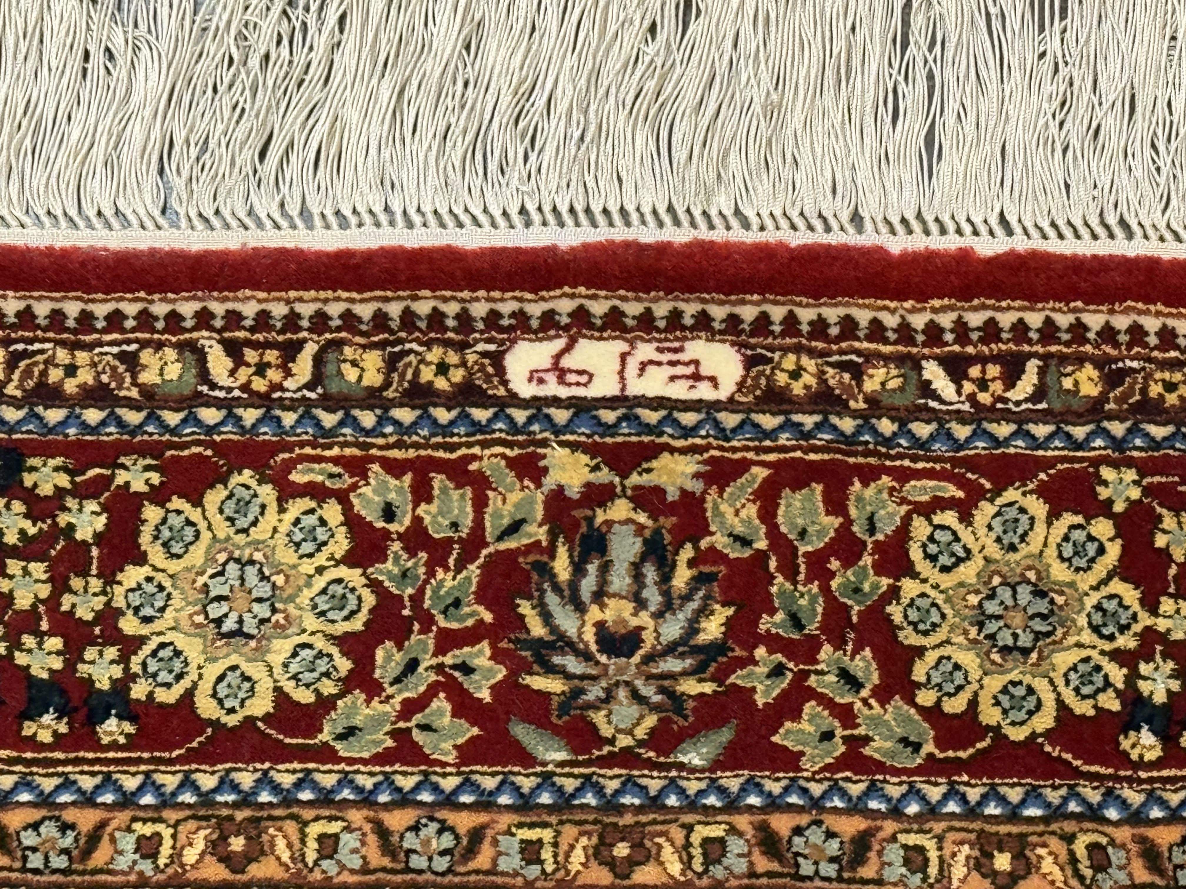 Sino Persian Qum Rug 3x5 – Multicolor, Hand-Knotted, Wool on Silk, Very Fine 480 KPSI - Jewel Rugs