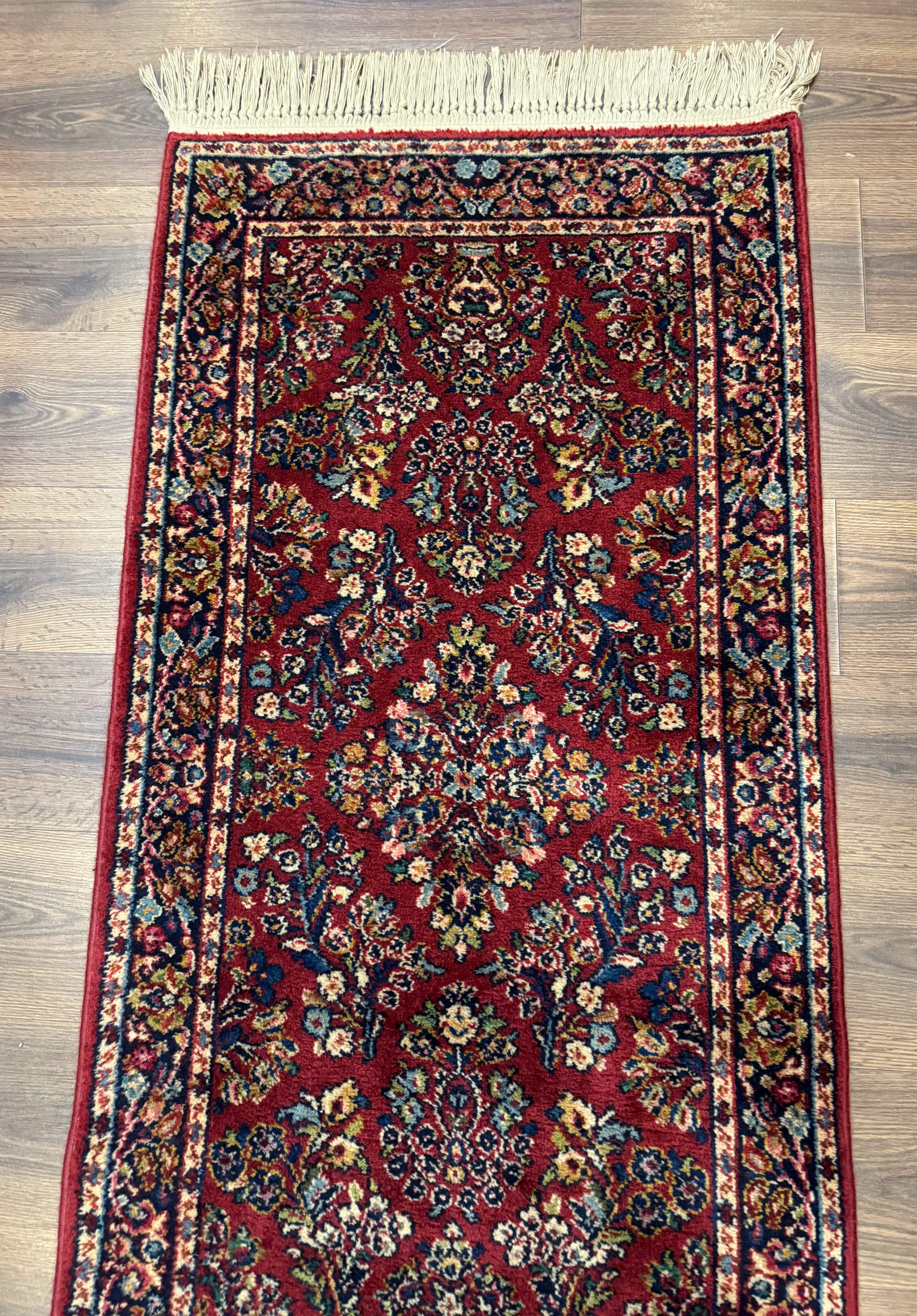 Karastan Runner Rug 2.6 x 8.6, Red Sarouk #785, Original 700 Series, Wool, Rare - Jewel Rugs