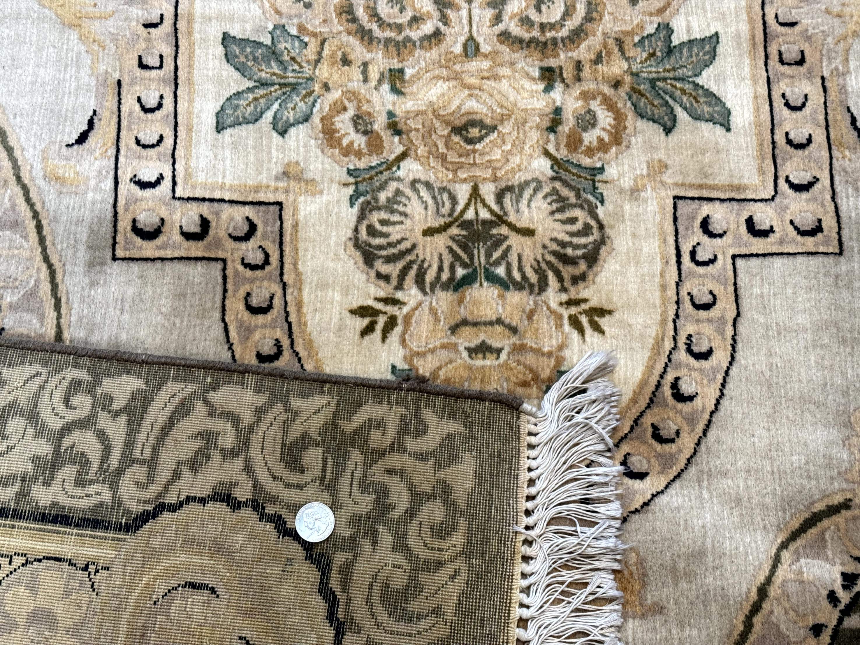 Aubusson Rug 8x10, Very Fine 225 KPSI, Floral, French European Design, Pakistani Carpet - Jewel Rugs