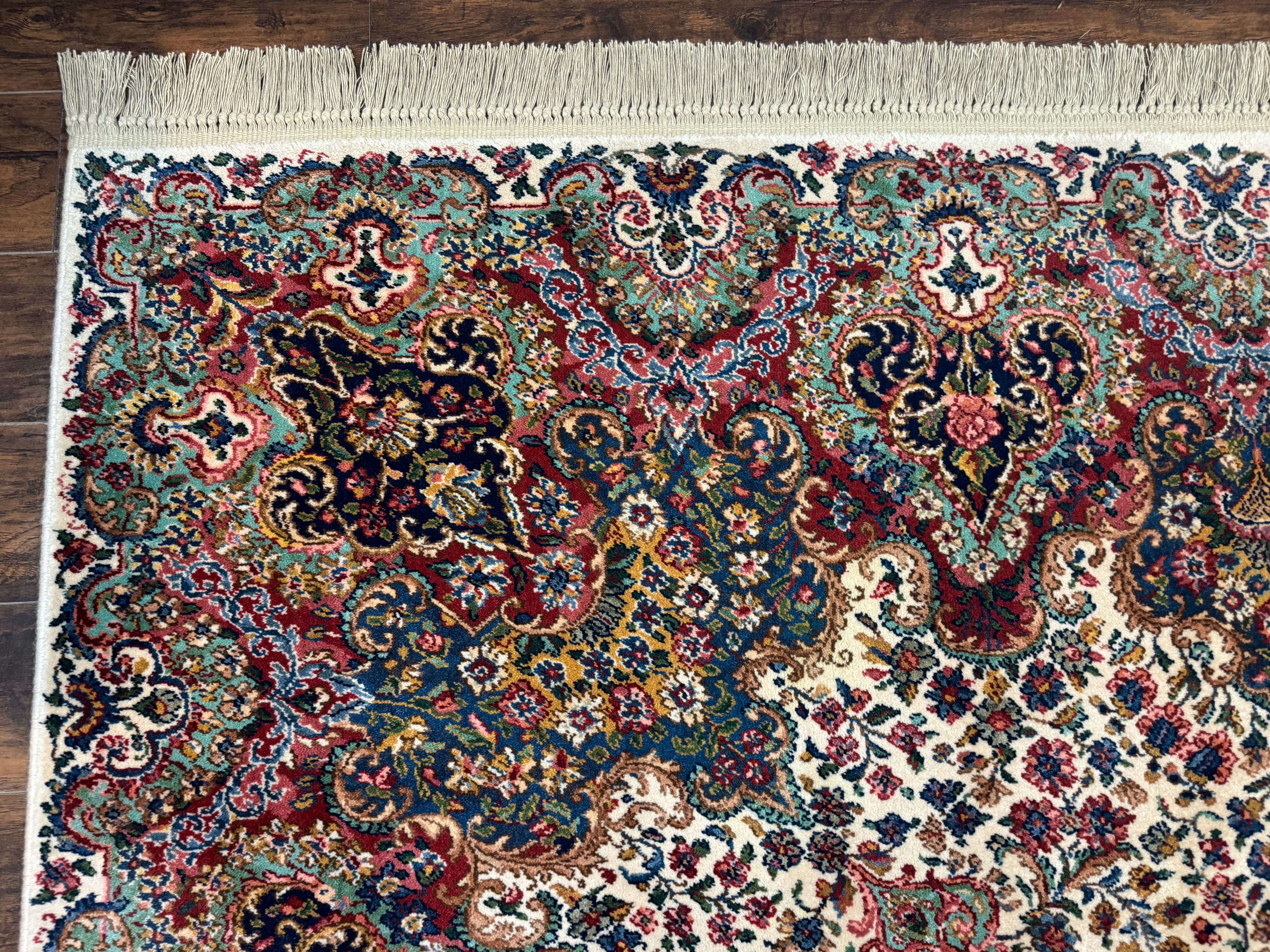 Karastan Rug #742 Floral Kirman 8.8 x 12, Wool Pile, Vintage Original Series, Rare - Jewel Rugs