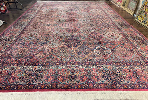 Karastan Rug 10x14 Multicolor Panel Kirman Rug #700/717, Multipanel Karastan Carpet, 10 x 14 Wool Karastan, Discontinued Original Karastan