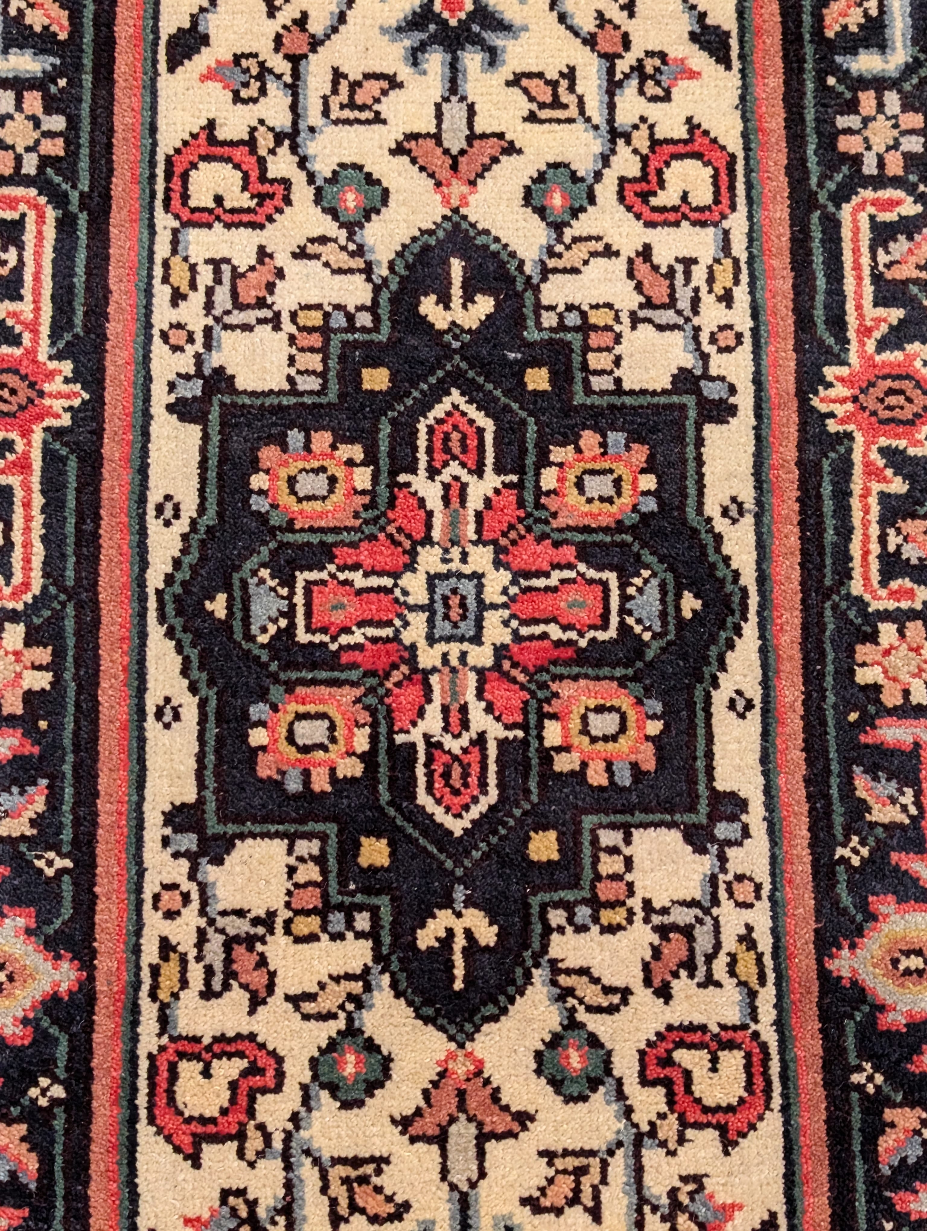 Indo Persian Heriz Serapi Runner 2.7 x 16, Vintage Wool Runner - Jewel Rugs