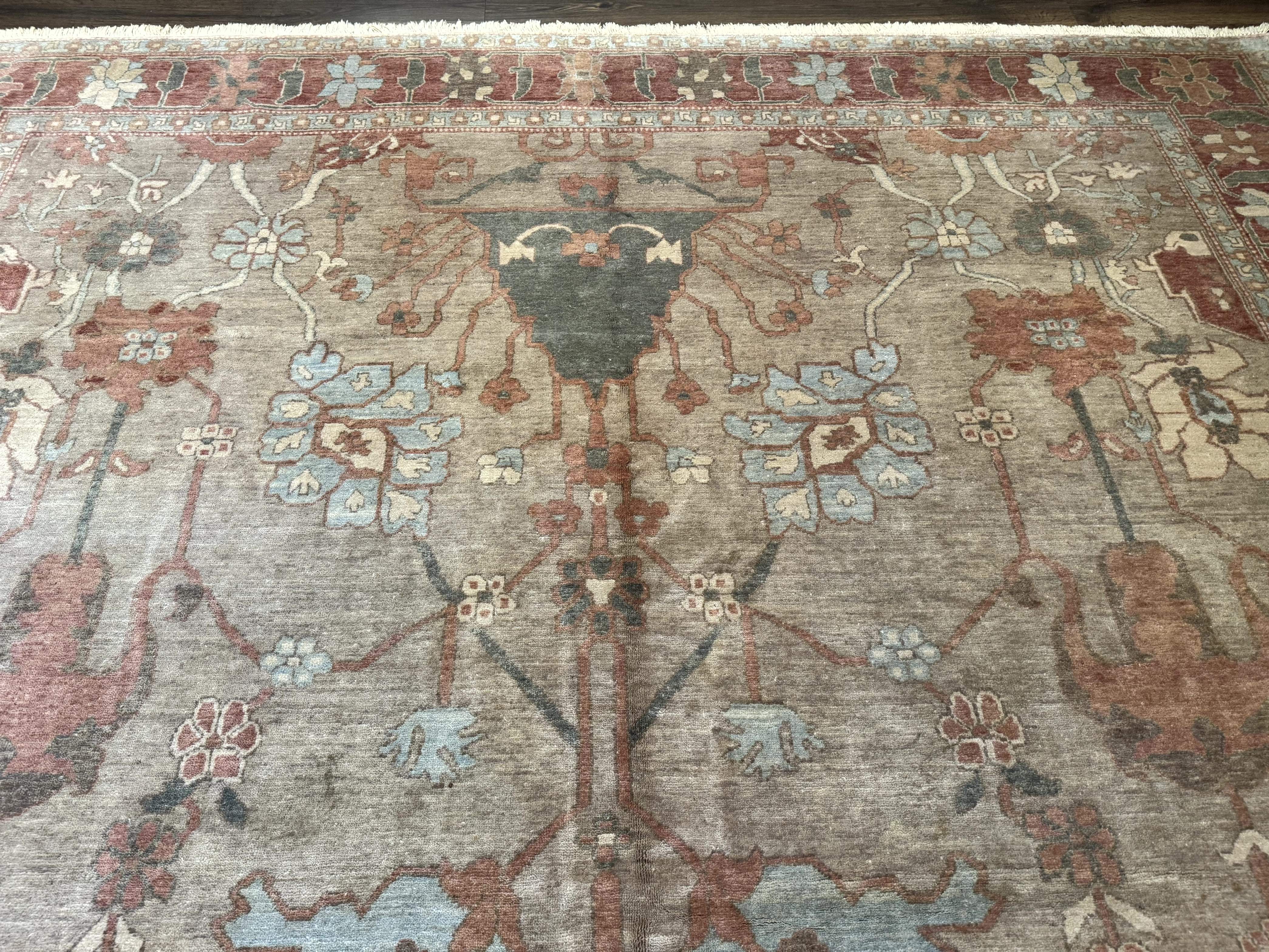 Turkish Oushak Rug 10x14, Rug for Modern Home, Soft Thick Pile, Muted Colors - Jewel Rugs