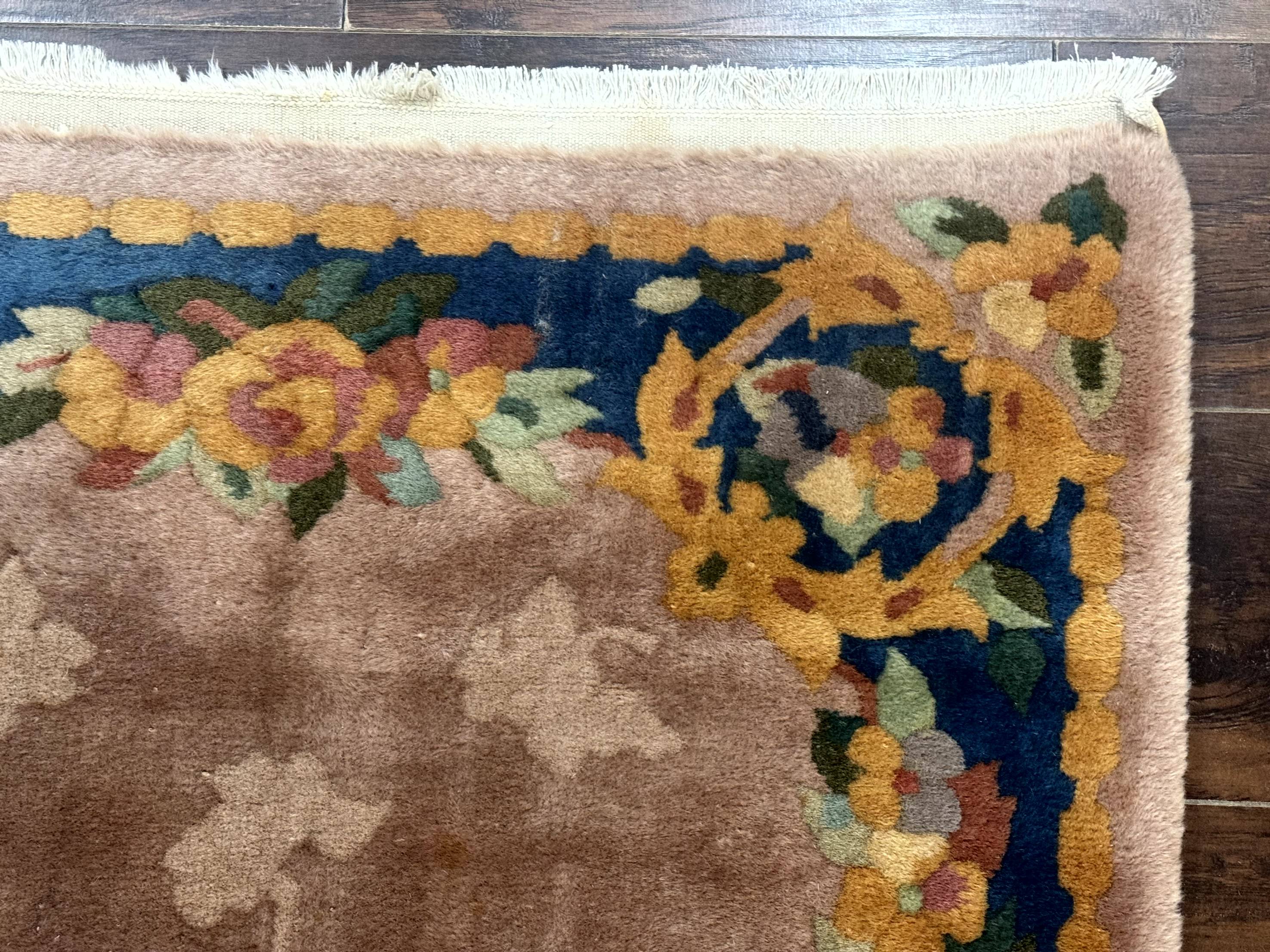 Chinese Wool Rug 3x5, Vintage 90 Line Carpet, Small Art Deco Rug - Jewel Rugs