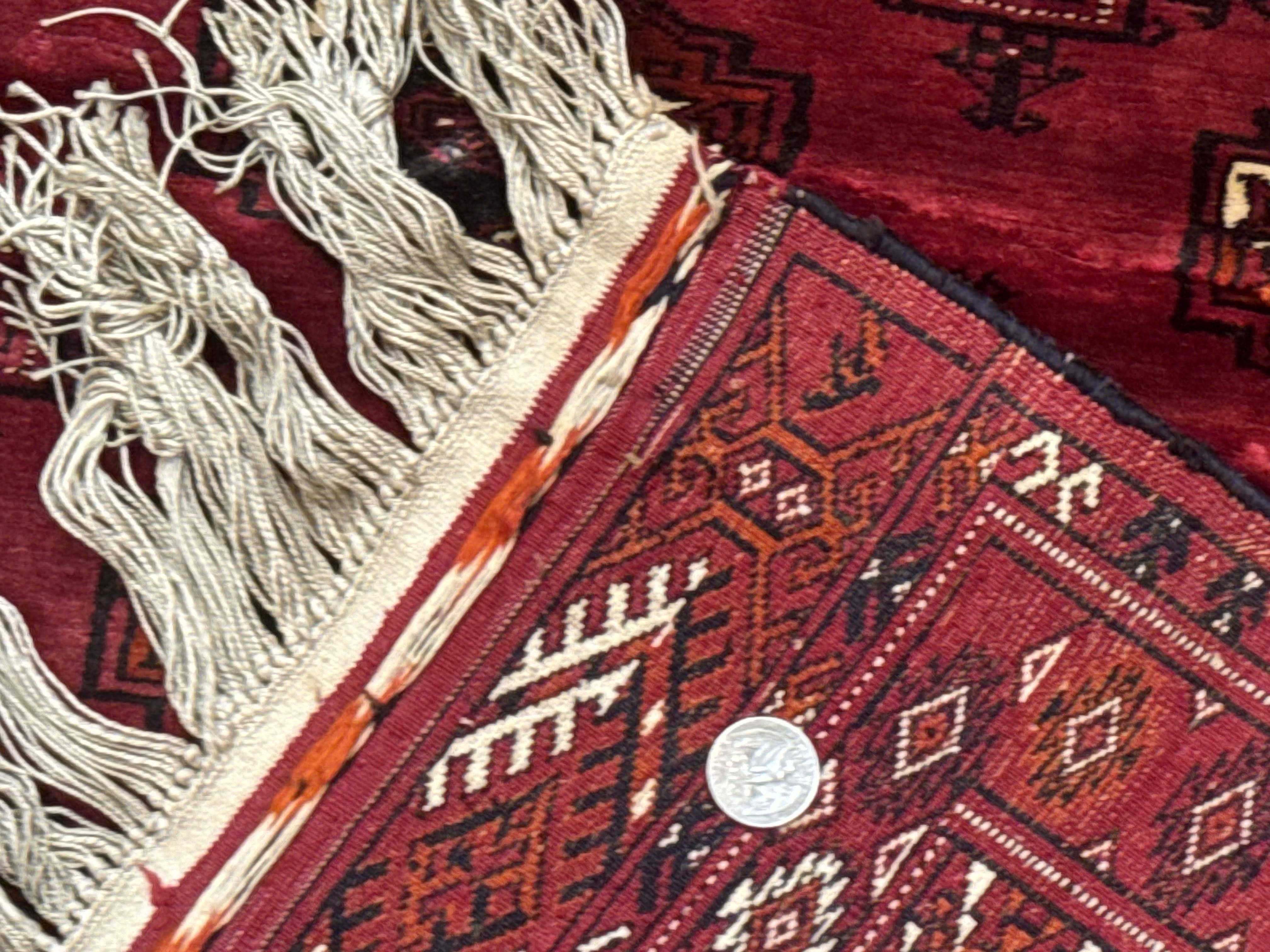 Antique Persian Silk Turkoman Rug 4x5, Silk Pile on Silk Foundation, Red, Rare Tribal Rug - Jewel Rugs