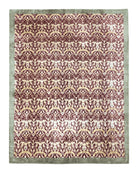 Contemporary Indian Nepalese Room Sized Rug 9 x 11.6, Wool Hand-Knotted Dark Red & Beige Soft Carpet, 9 x 12 Masterloom Living Room Rug India 8.9x11.5 - 2109L061